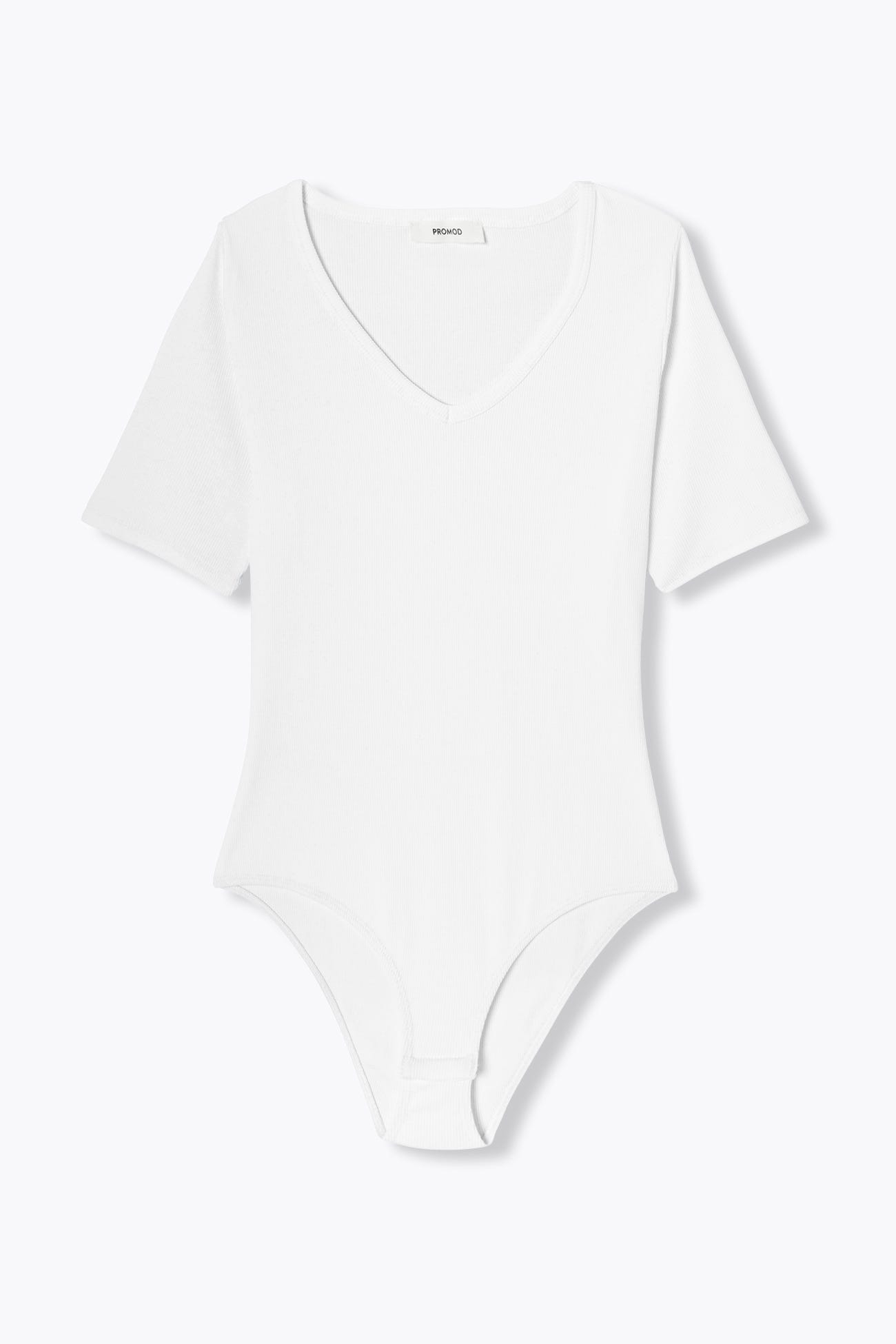 Body côtelé col V Femme