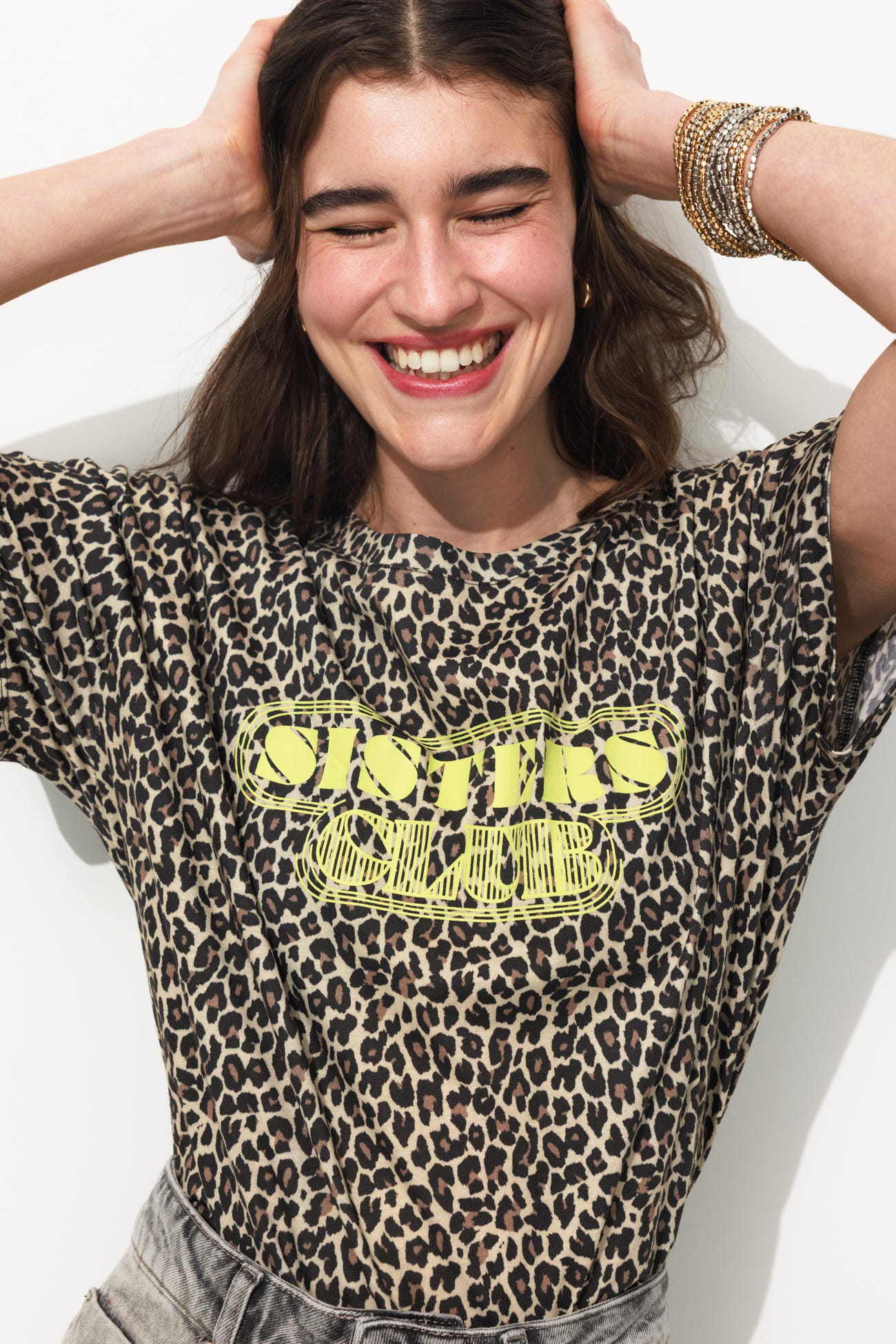 T-shirt Sisters Club léopard