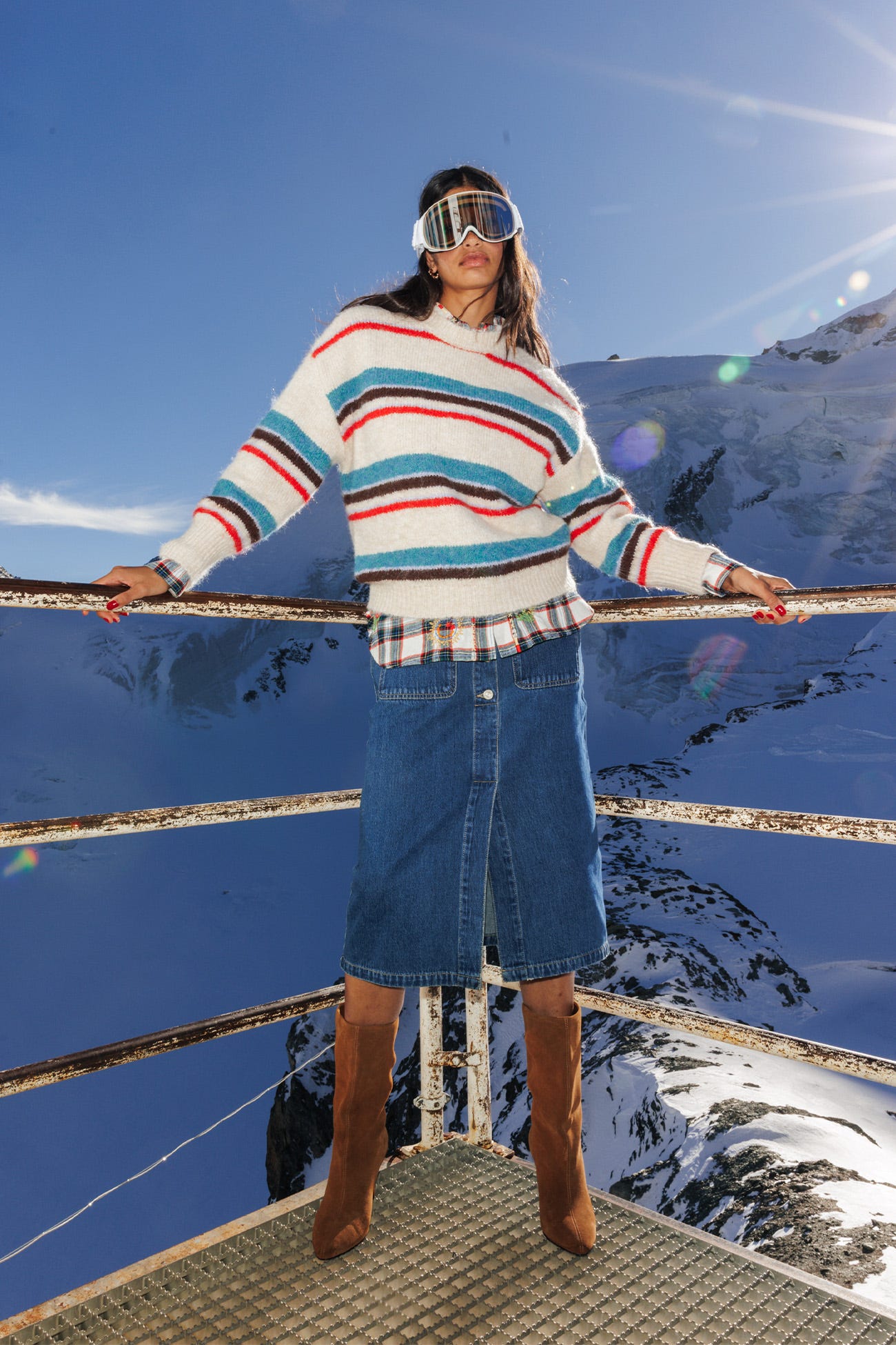 Pull rayé col rond Femme