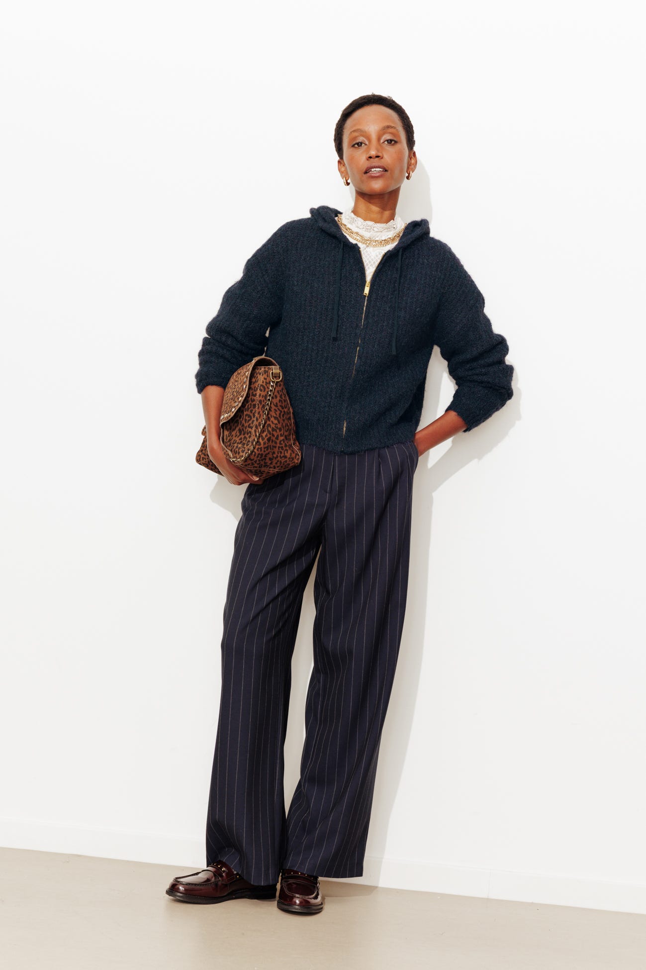 Gilet fluffy à capuche Femme