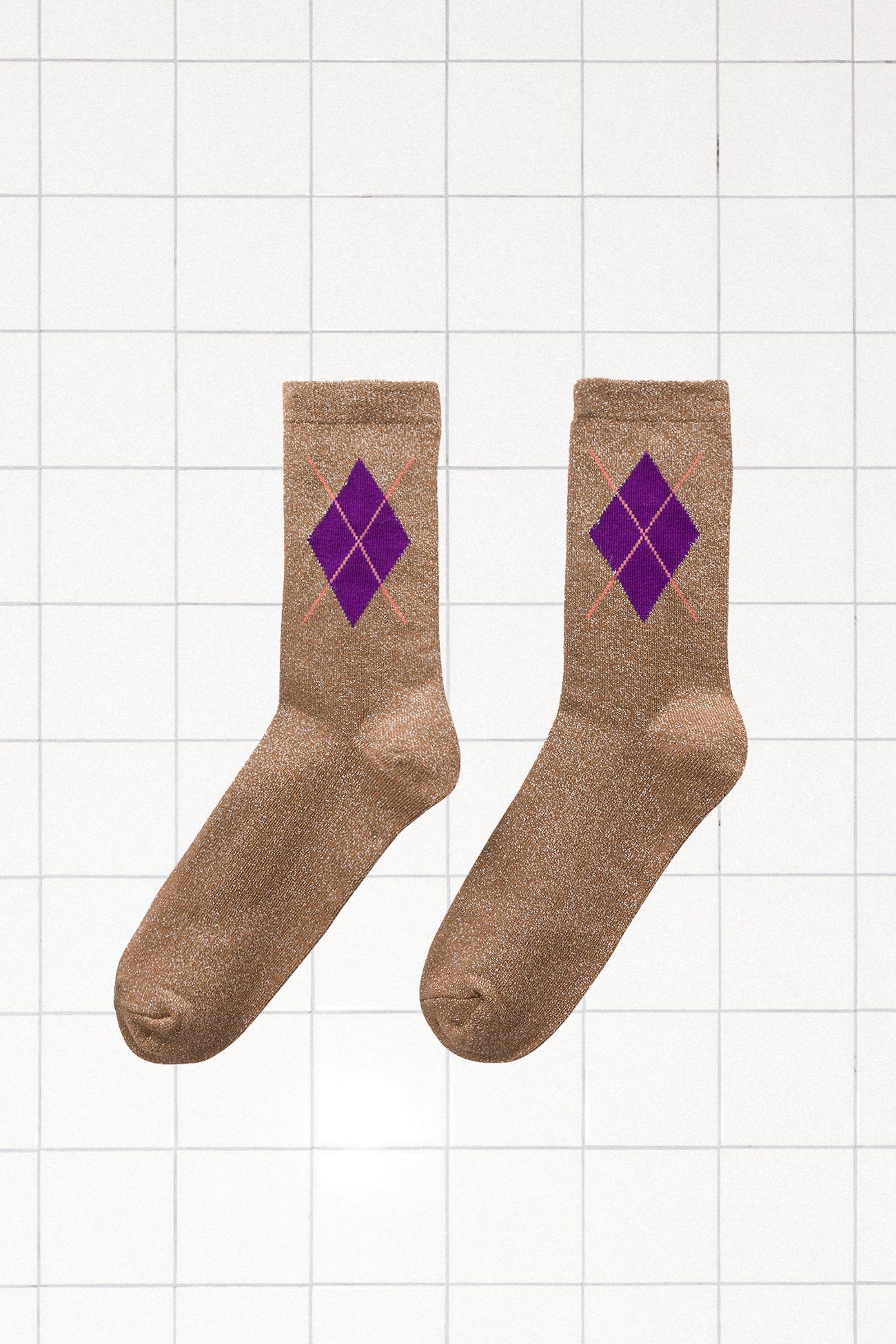 Socks with glitz and 'argyle'