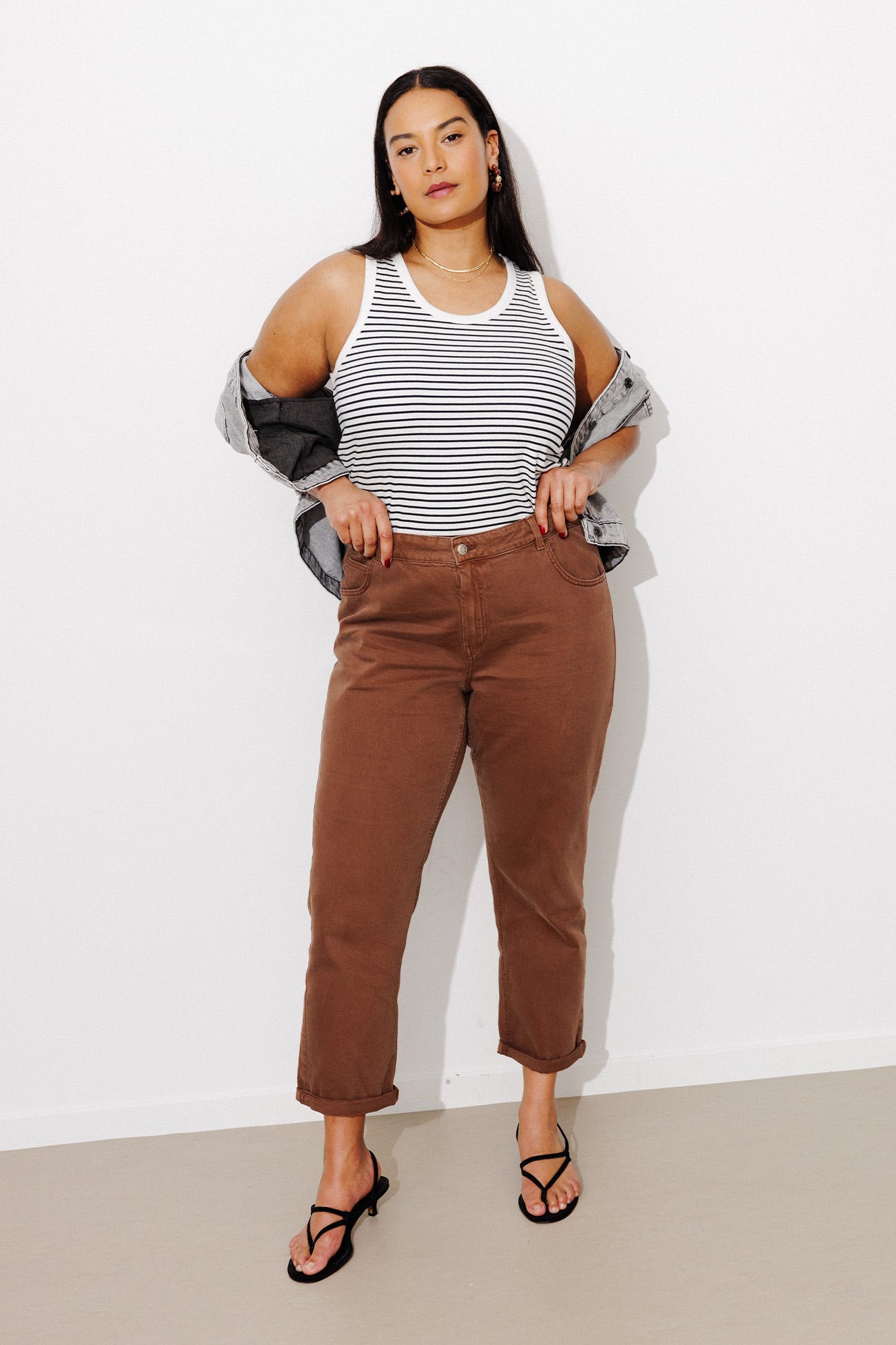 Débardeur marinière côtelé