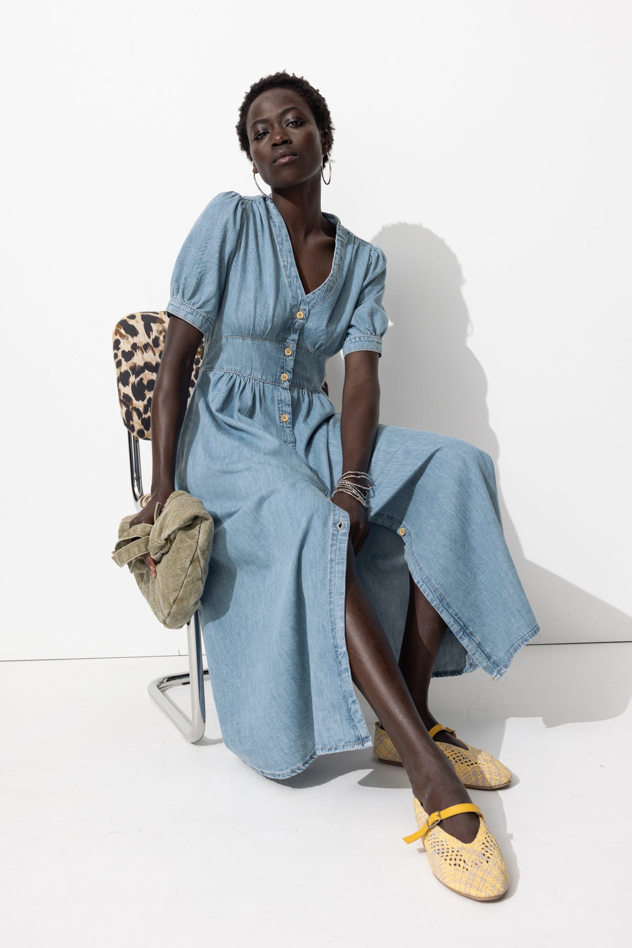Long denim dress