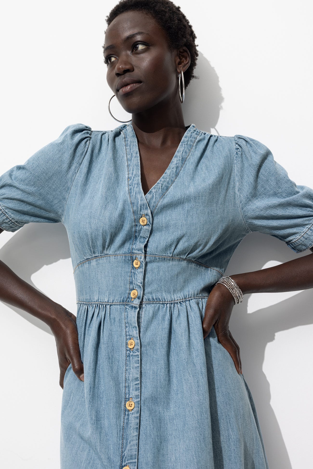Long denim dress
