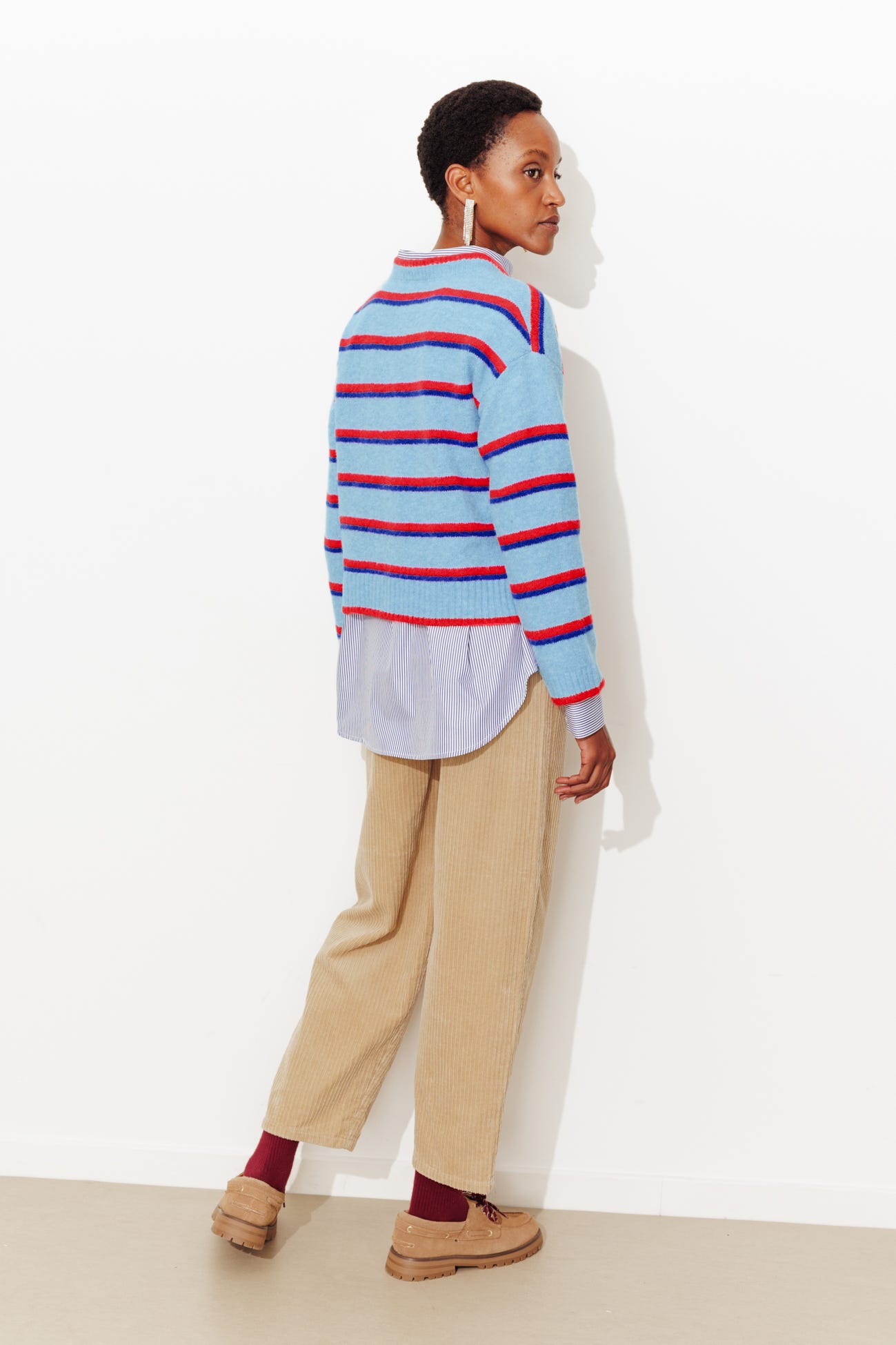 Cardigan à rayures colorées