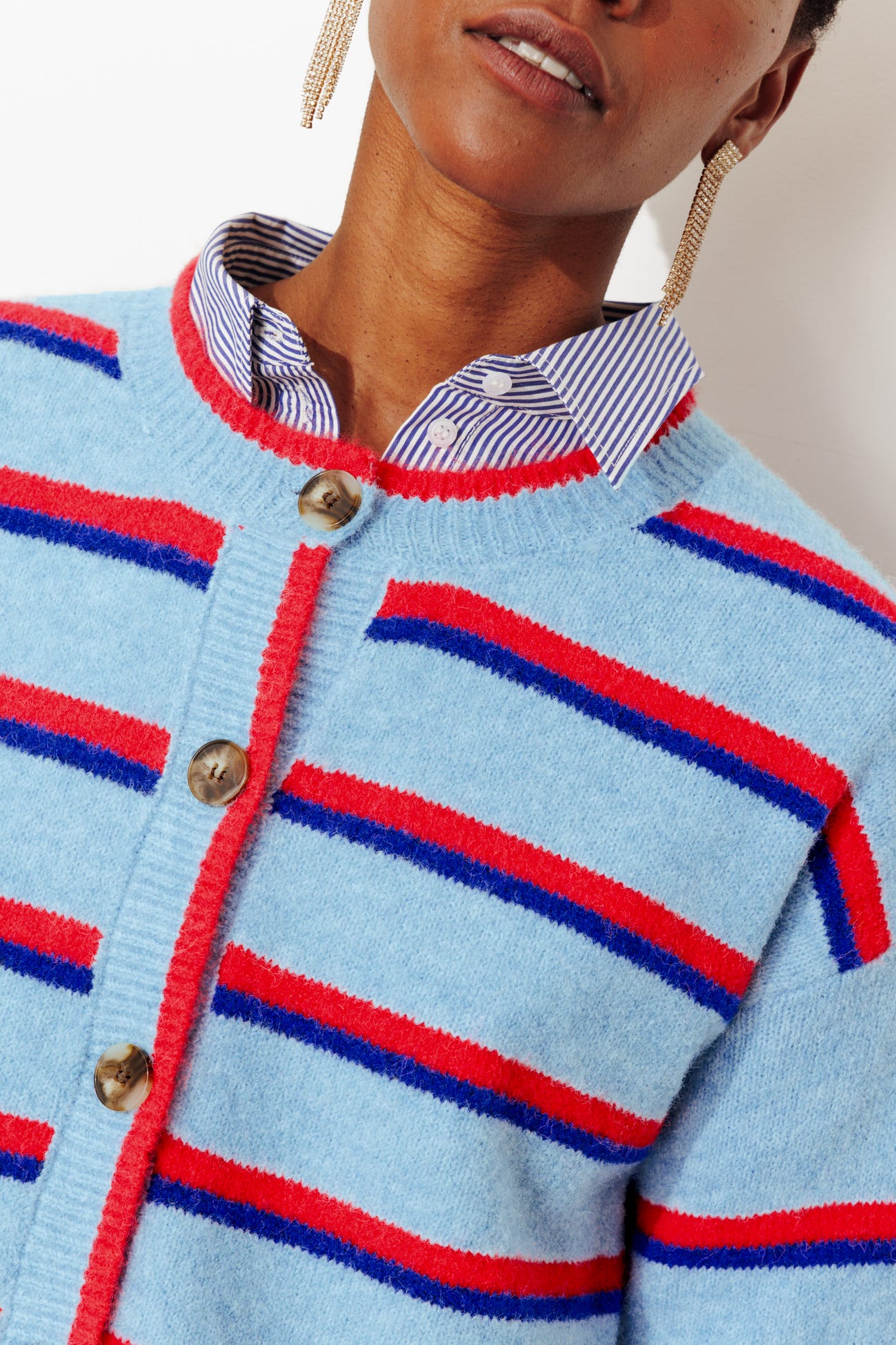 Cardigan à rayures colorées