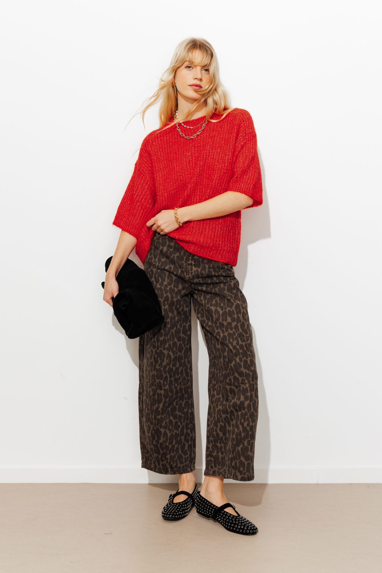 Pull côtelé manches courtes