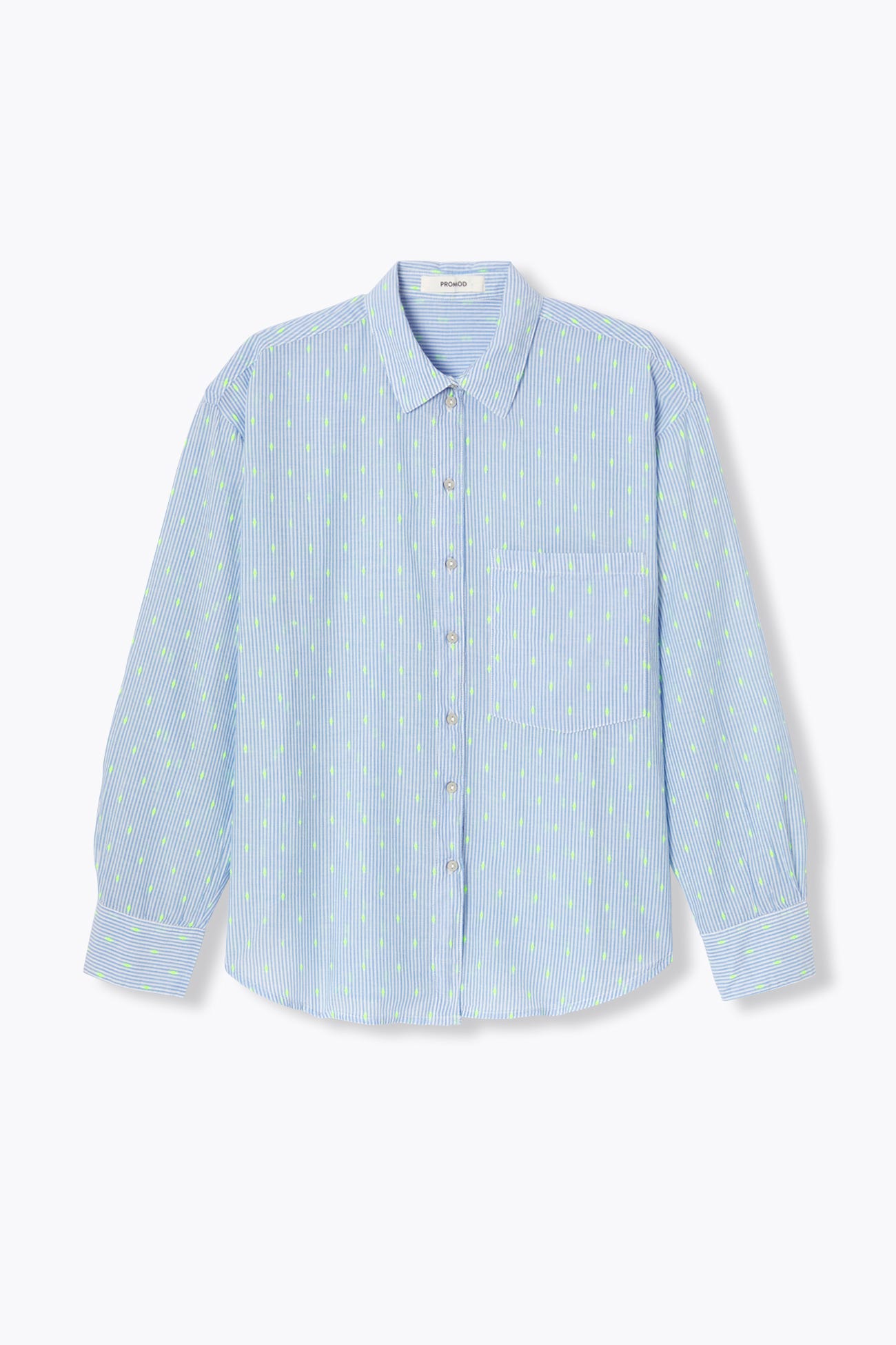 Chemise rayée pois fluo