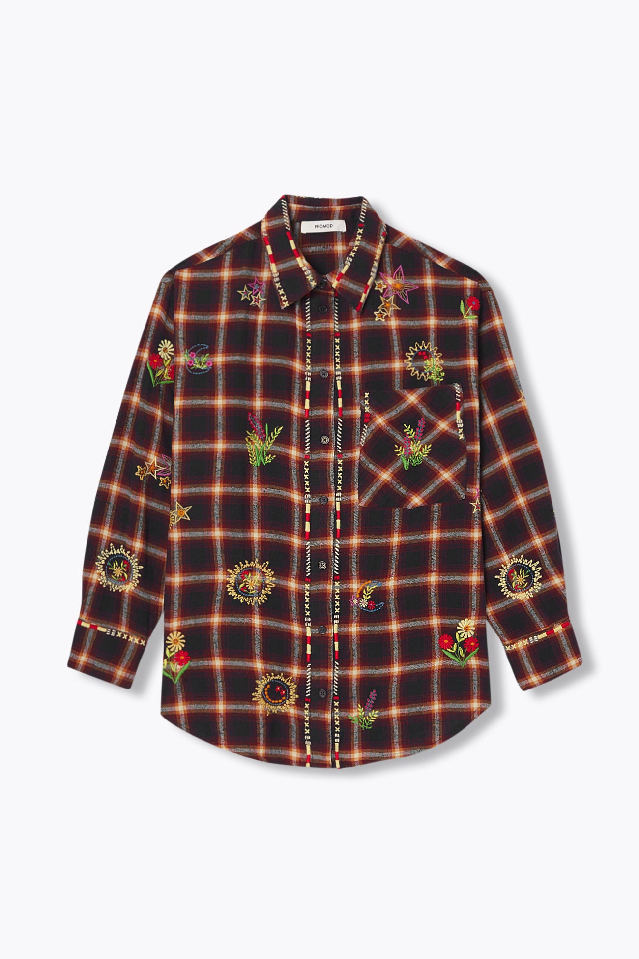 Chemise à carreaux brodée