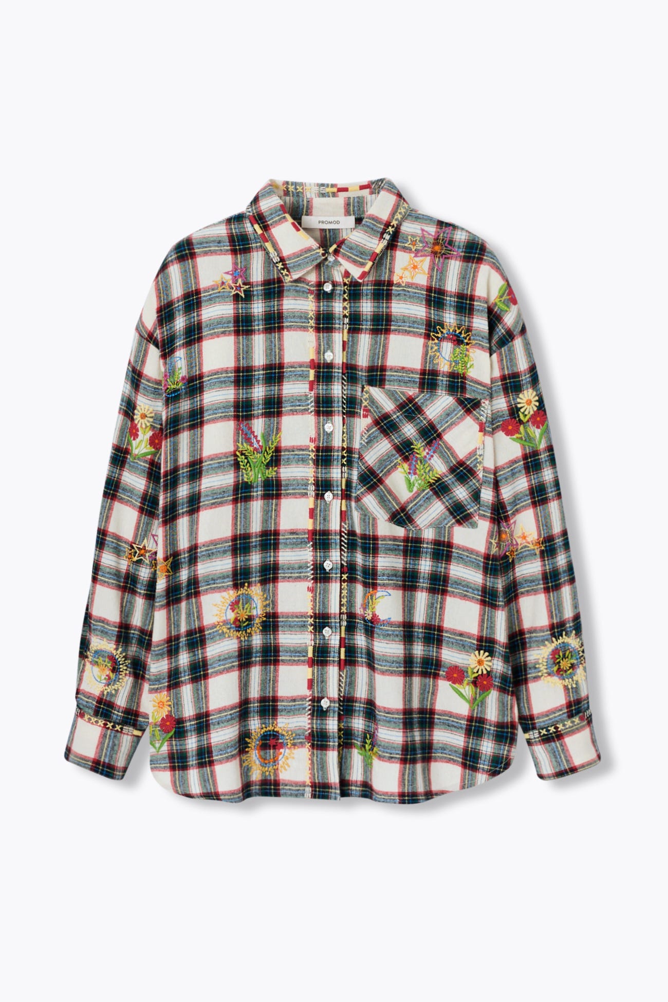 Chemise à carreaux brodée