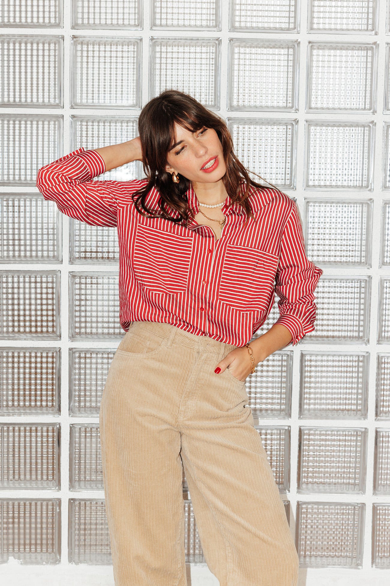 Chemise oversize rayée Femme