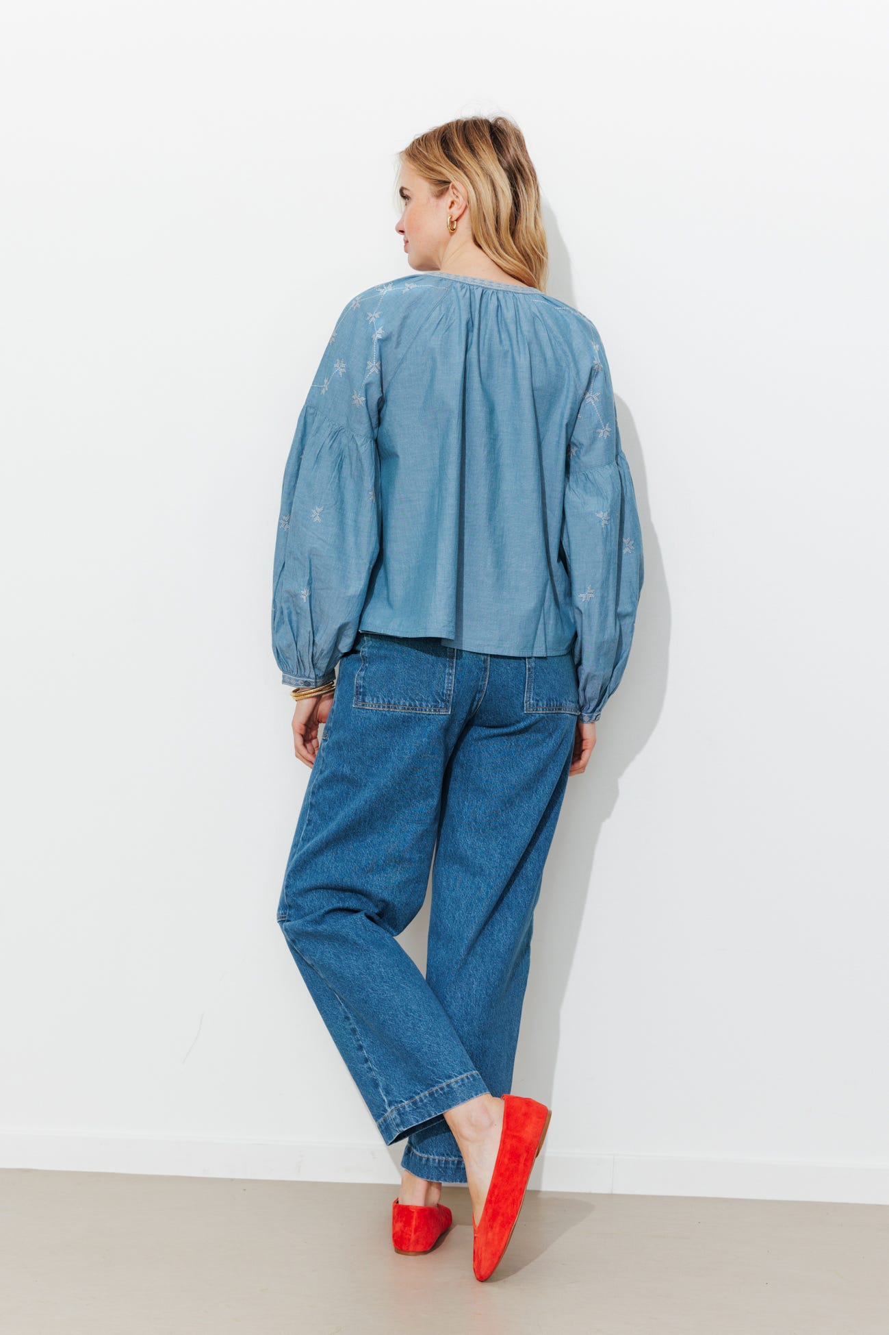 Cross-stitch embroidery blouse