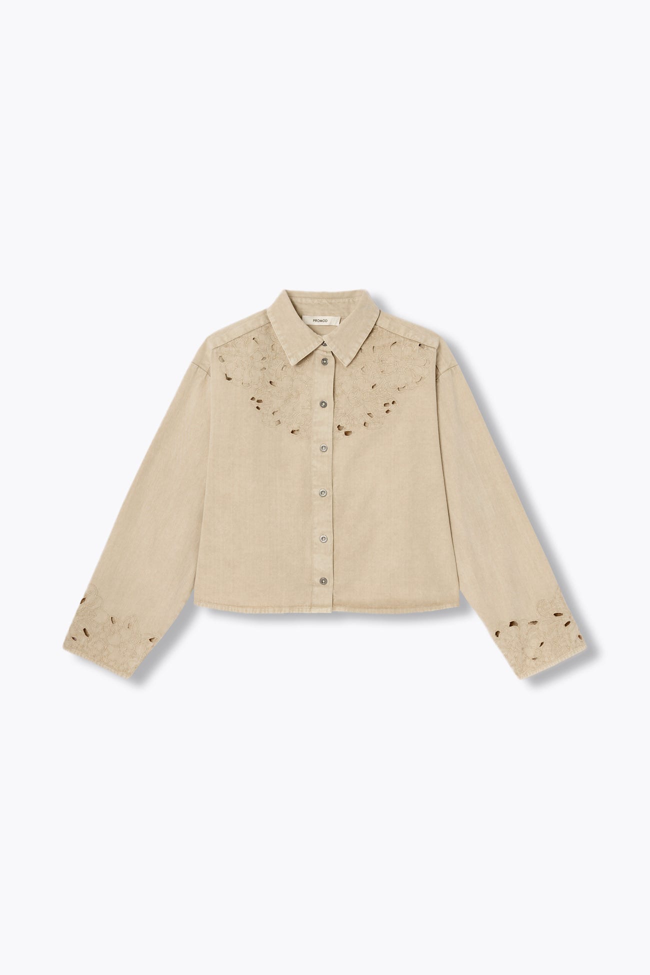 Chemise courte brodée Femme