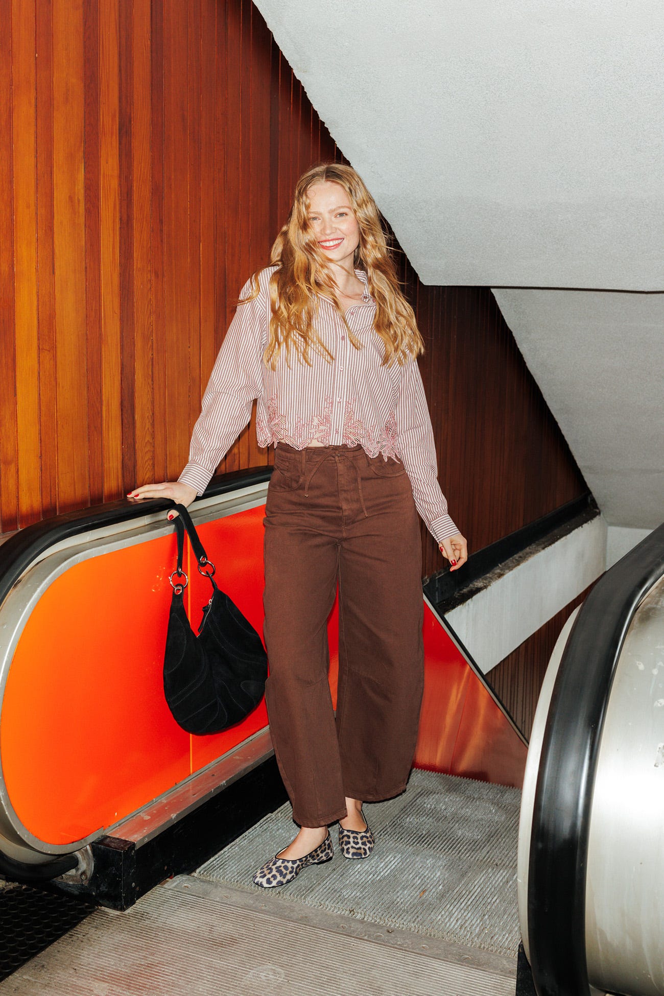 Gestreiftes Hemd mit Spitze