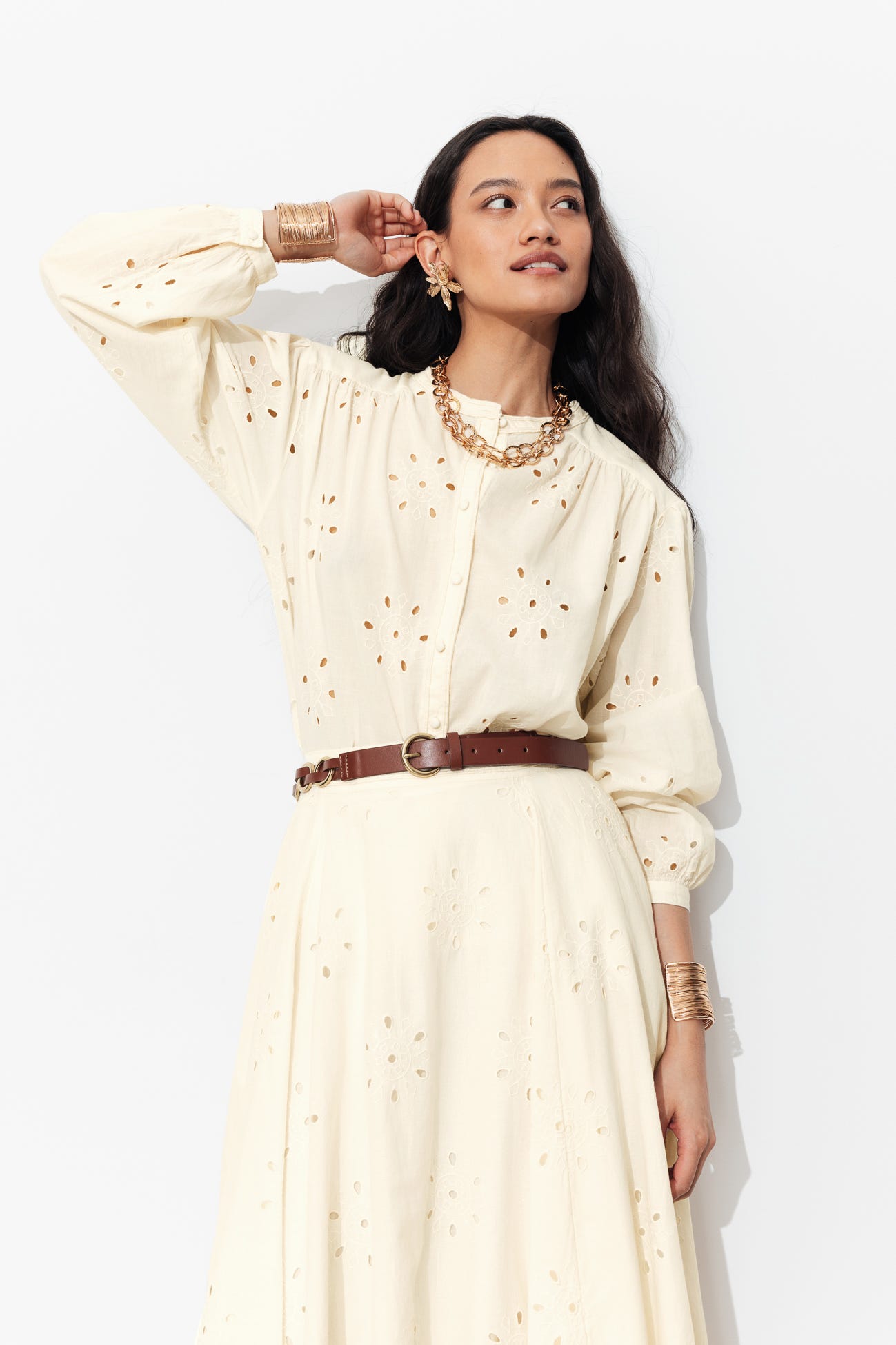 Chemise en broderie anglaise