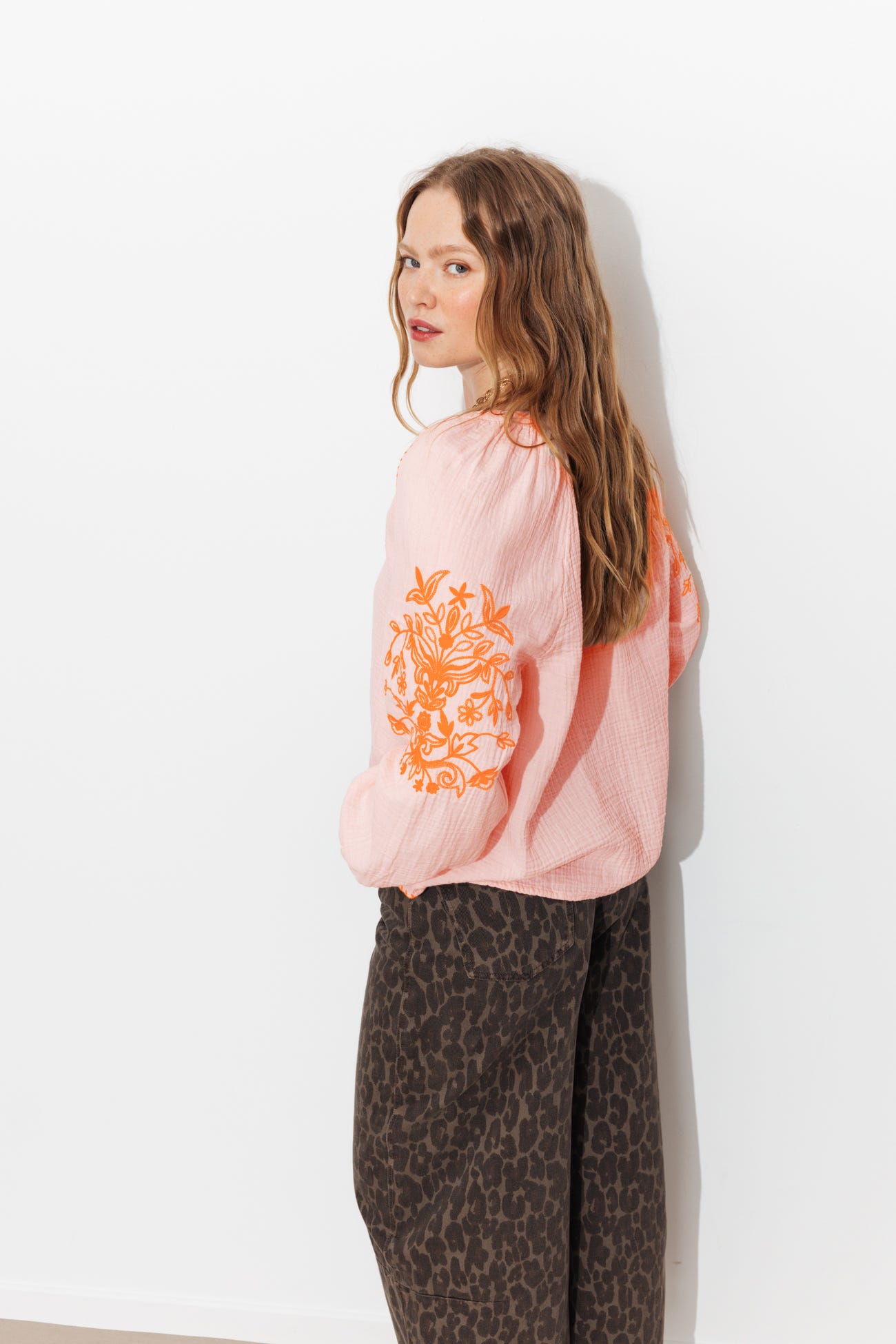 Embroidered cotton blouse