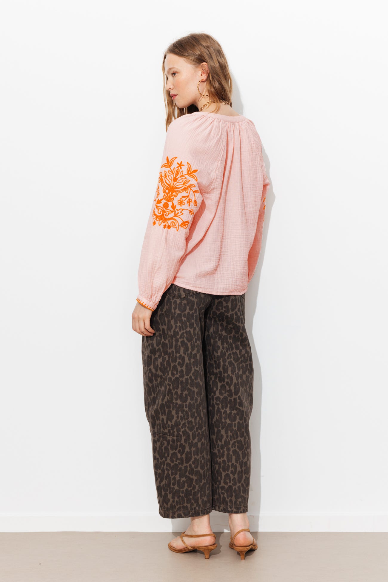 Embroidered cotton blouse