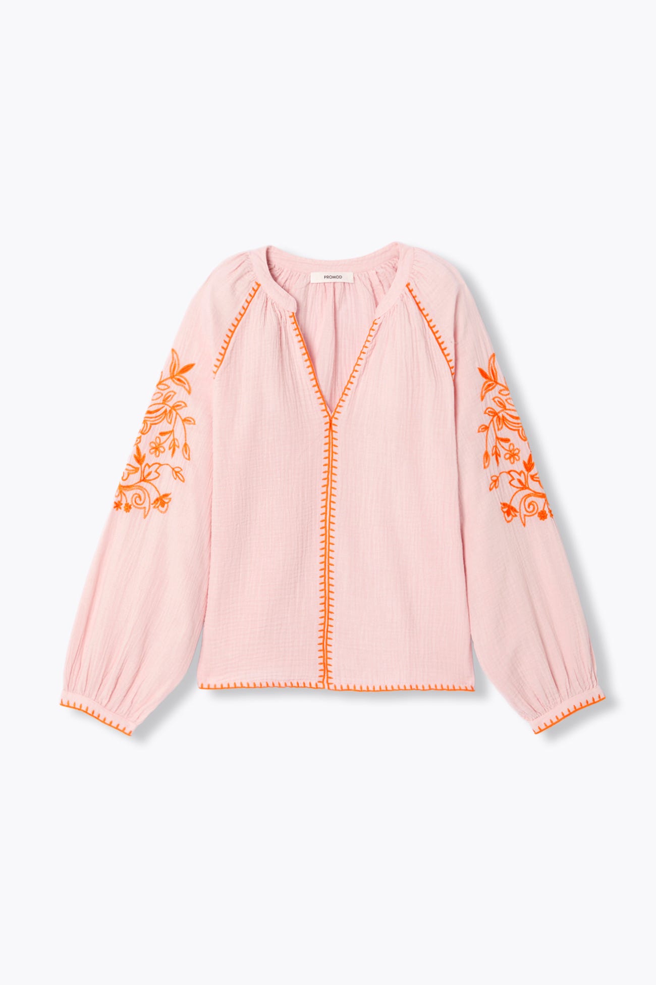 Blouse brodée gaze de coton