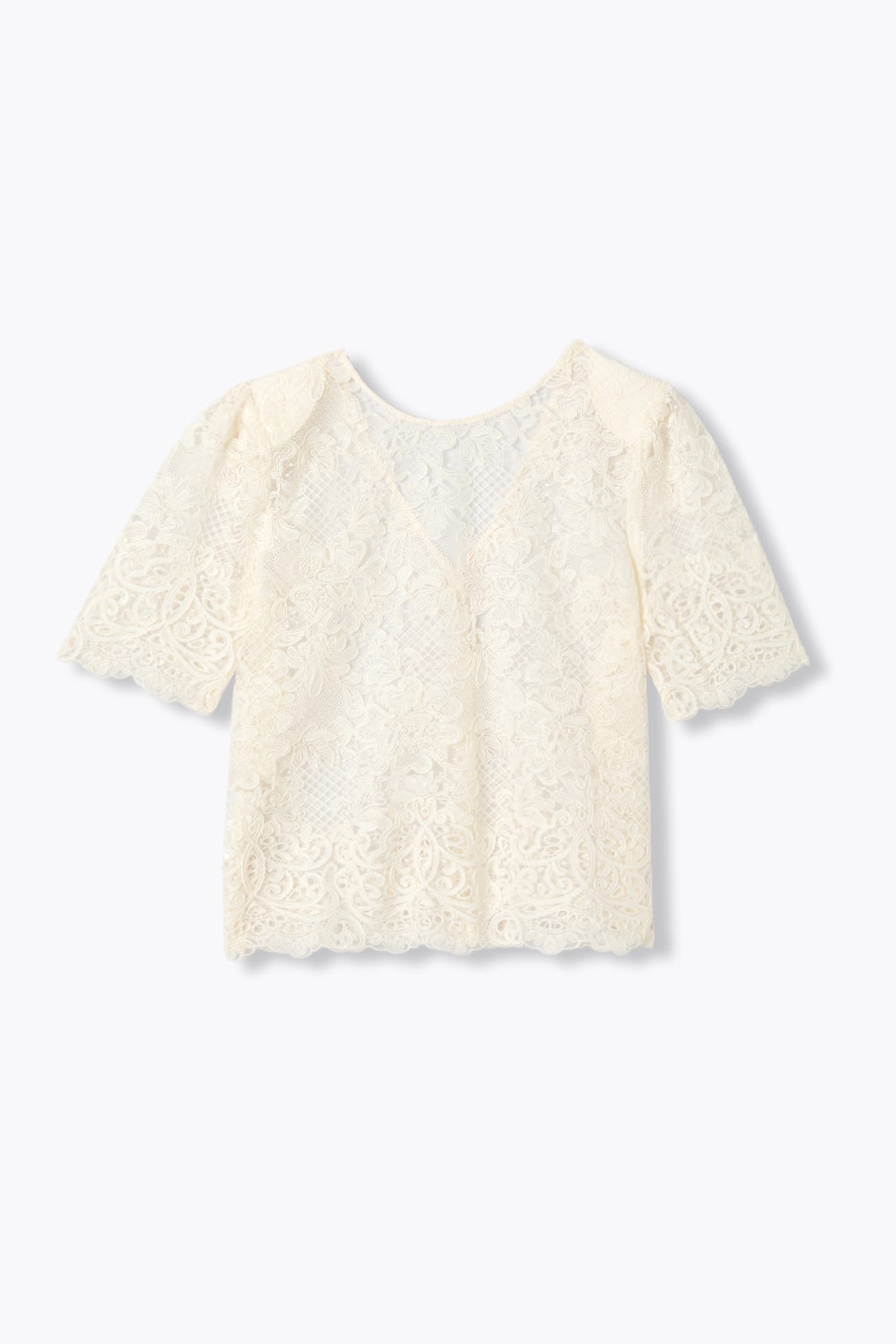 Chemise en guipure recto verso