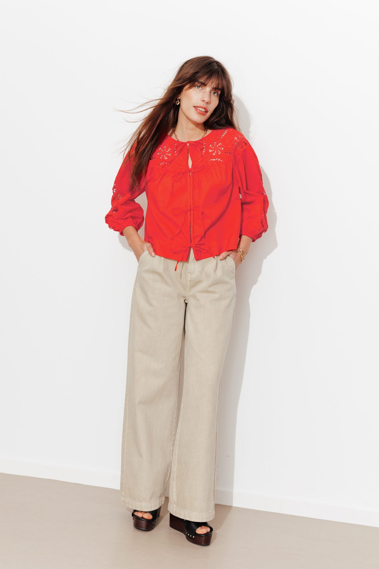 Chemise détail guipure Femme