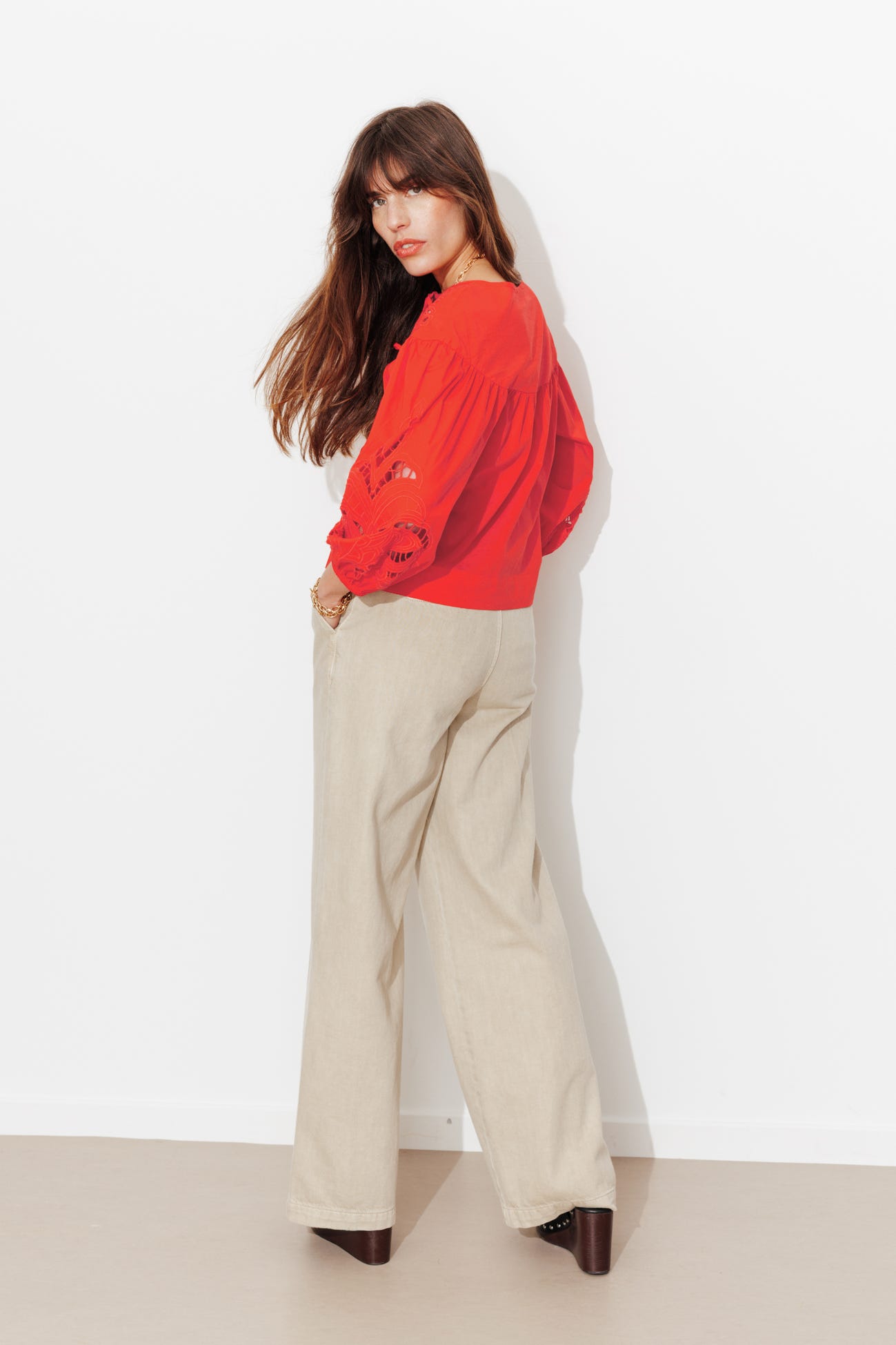 Chemise détail guipure Femme