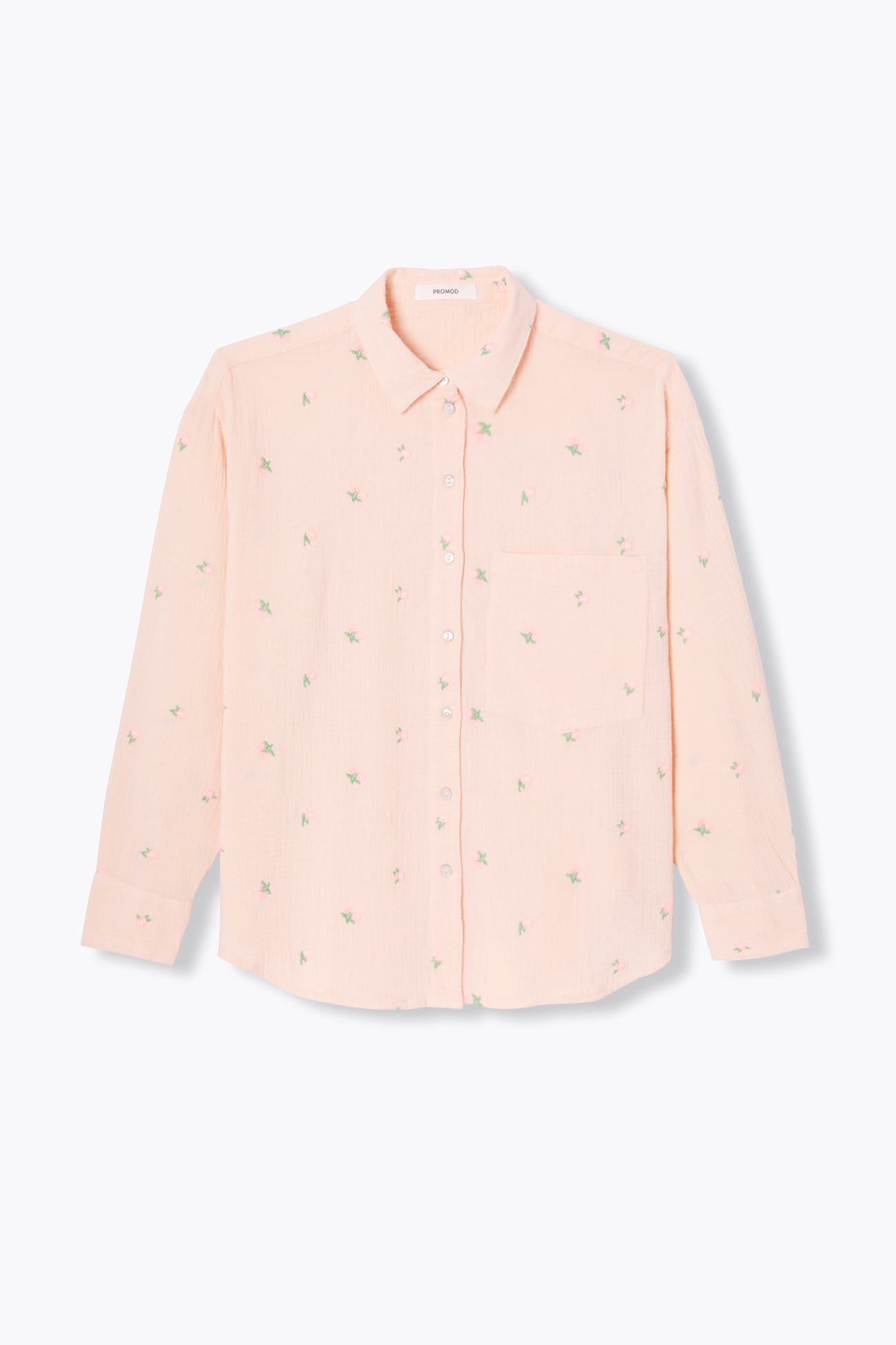 Chemise brodée gaze de coton