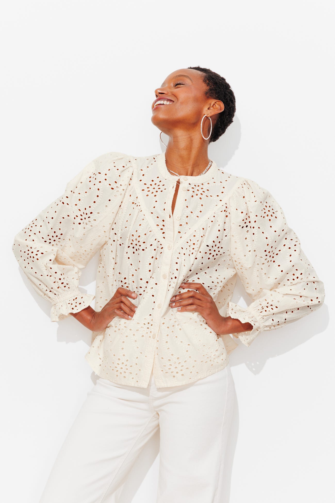 Chemise en broderie anglaise