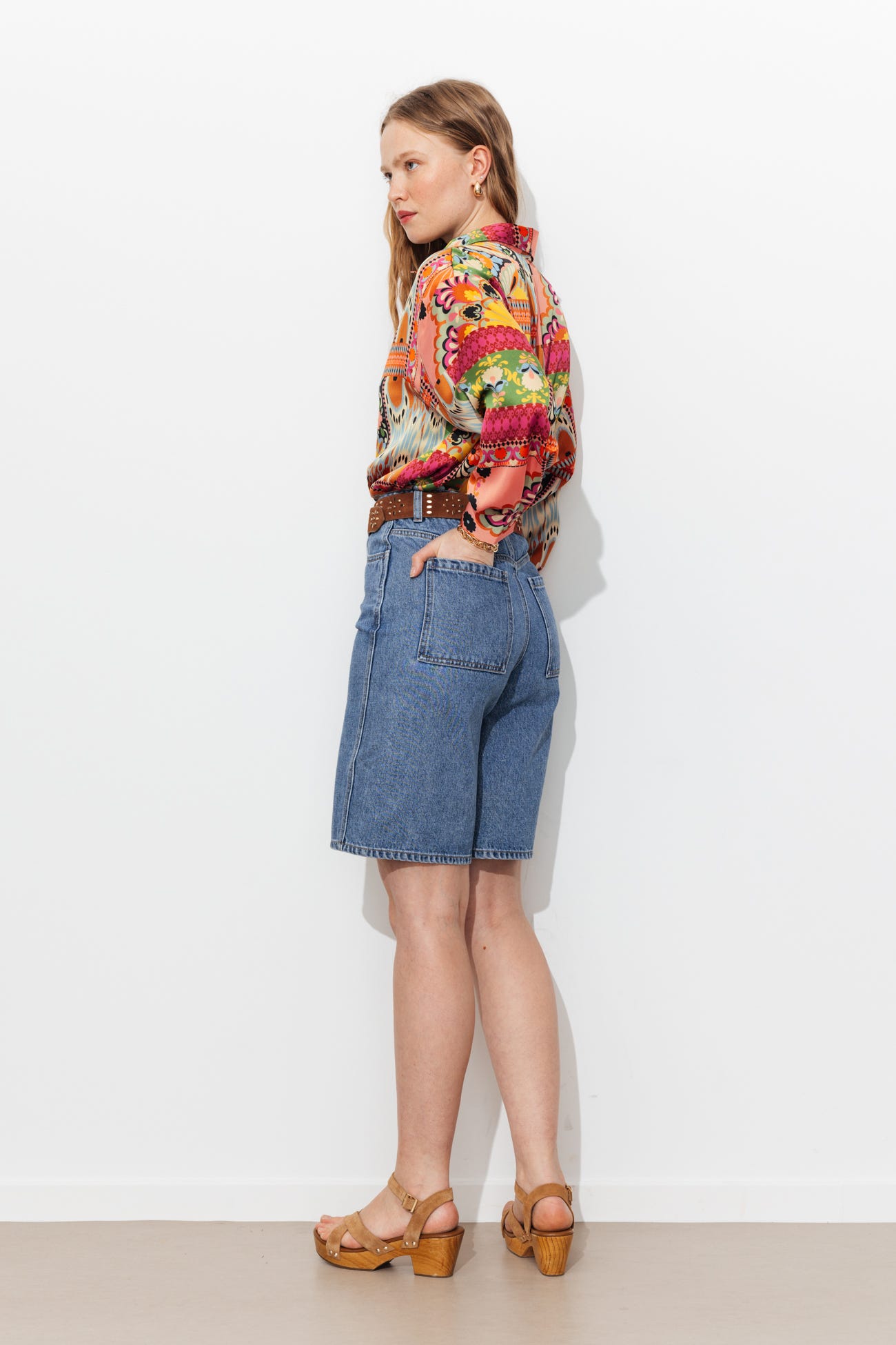 Chemise imprimée en satin