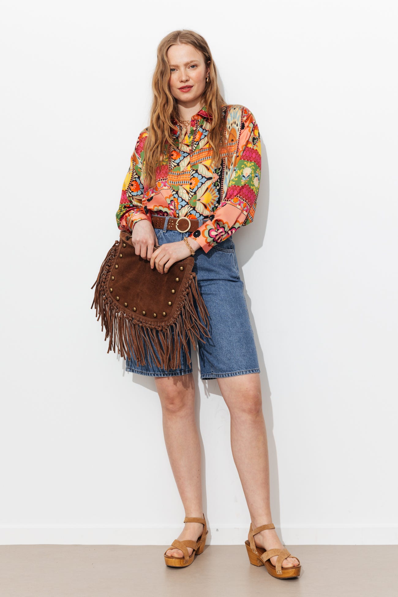 Chemise imprimée en satin