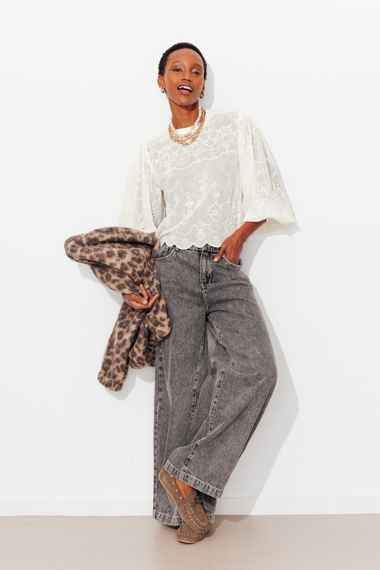 Romantische bestickte Bluse