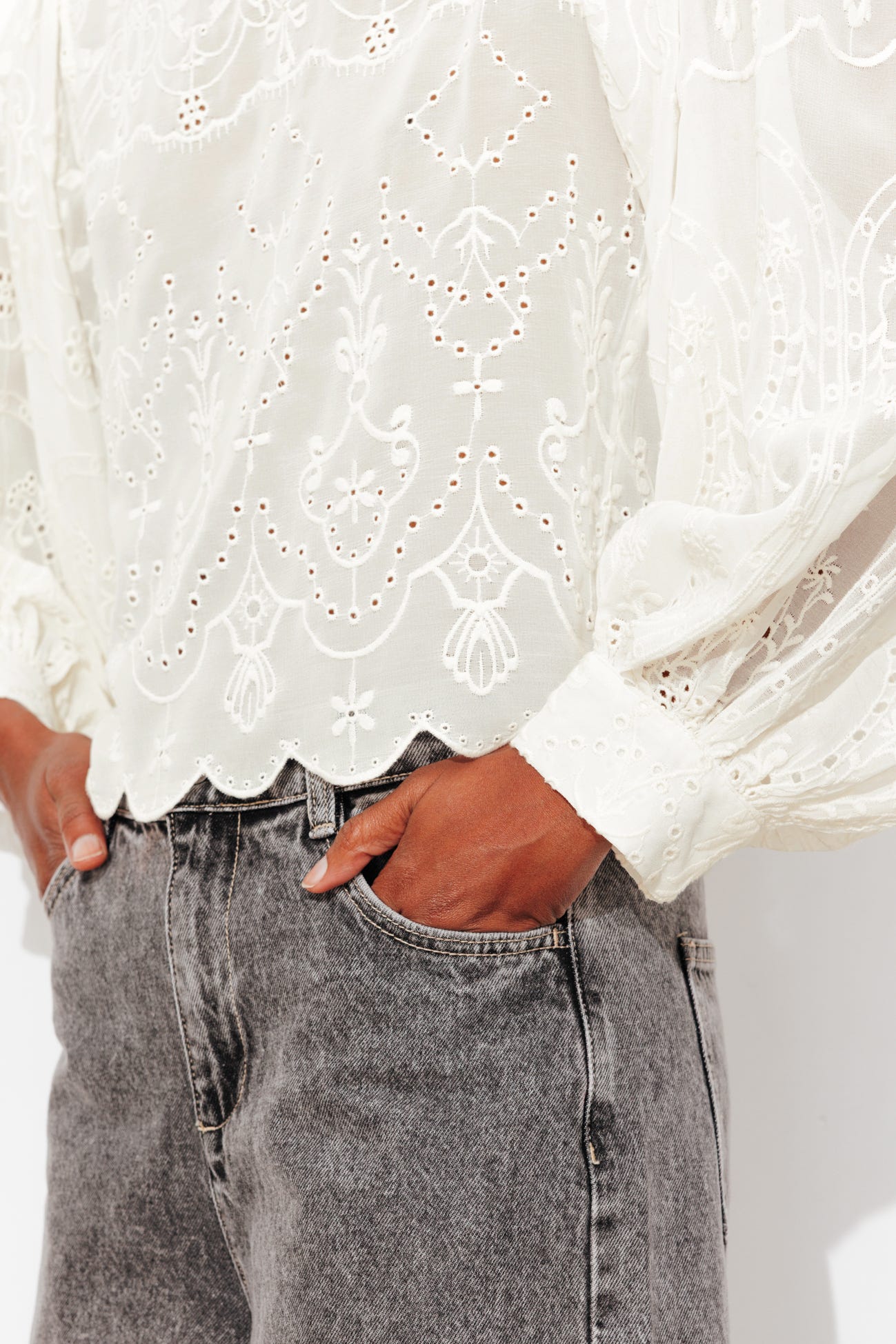 Blouse romantique brodée