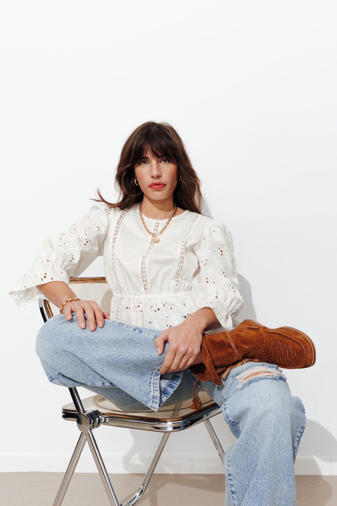 Blusa de bordado inglés