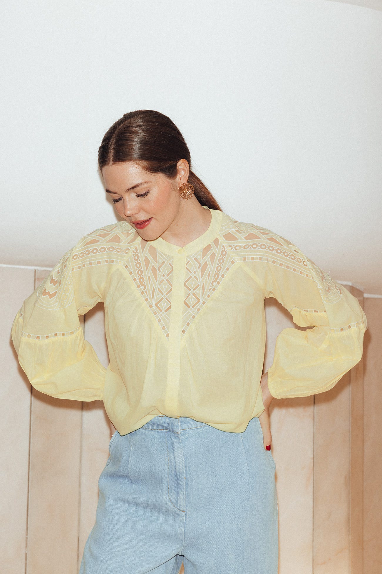 Blusa de algodón bordada