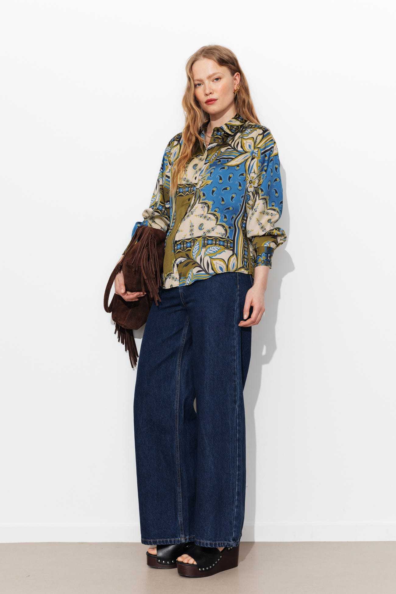 Chemise imprimée en satin