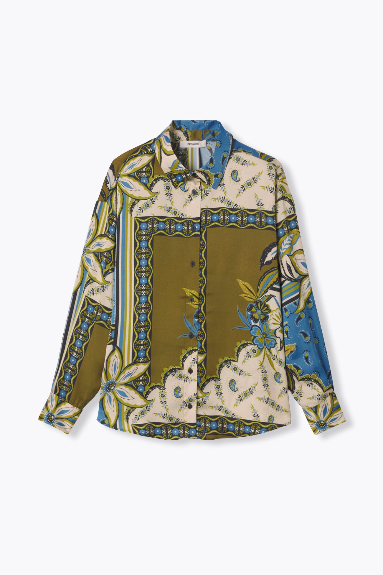 Camisa estampada de satén