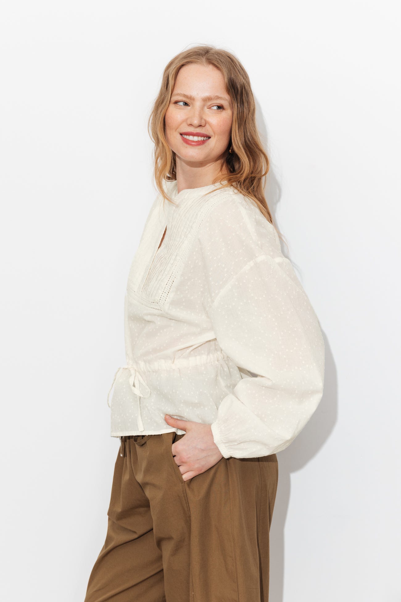 Chemise plumetis en cotonnade