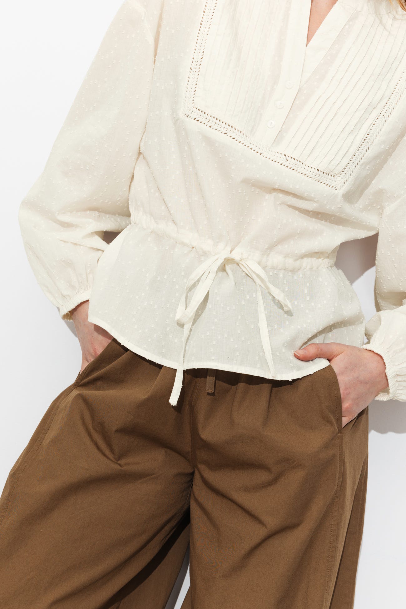 Chemise plumetis en cotonnade