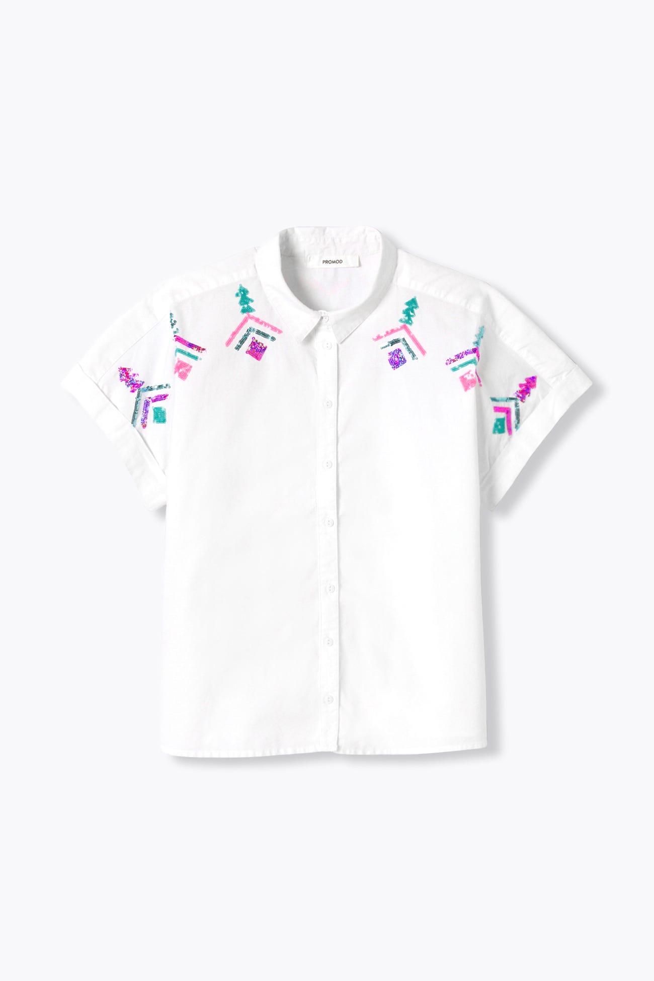 Chemise brodée de sequins