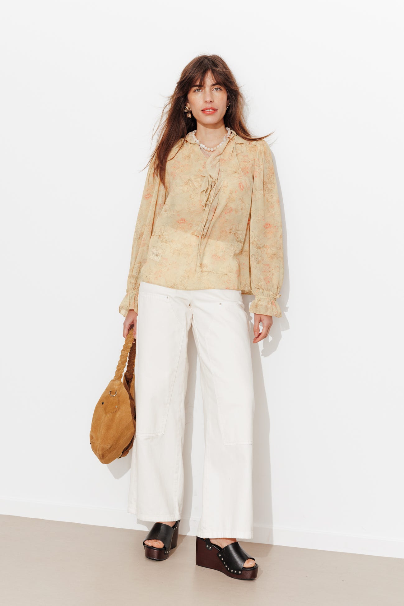 Gemusterte Musselin-Bluse