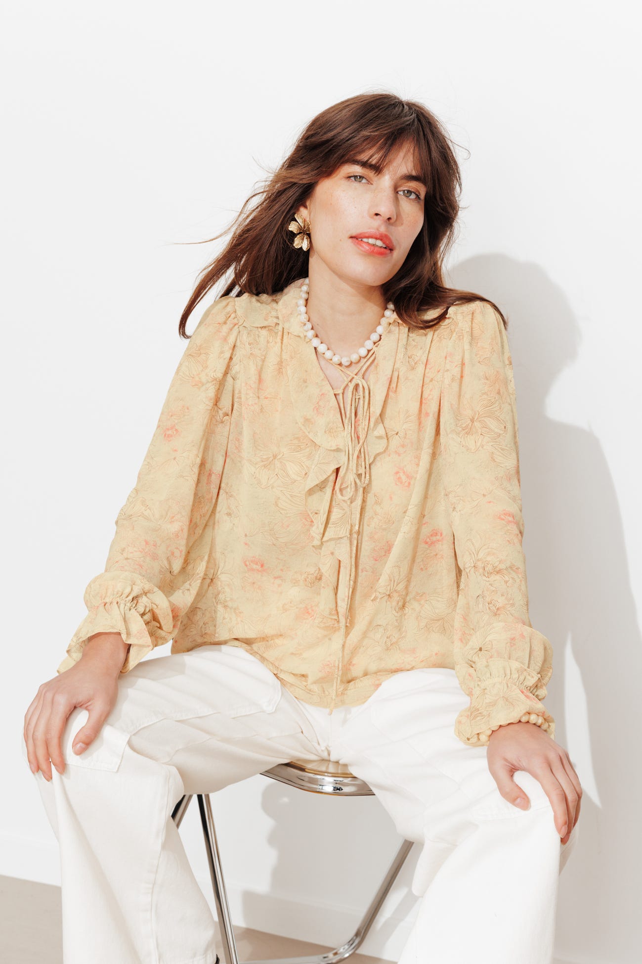 Blouse en mousseline imprimée