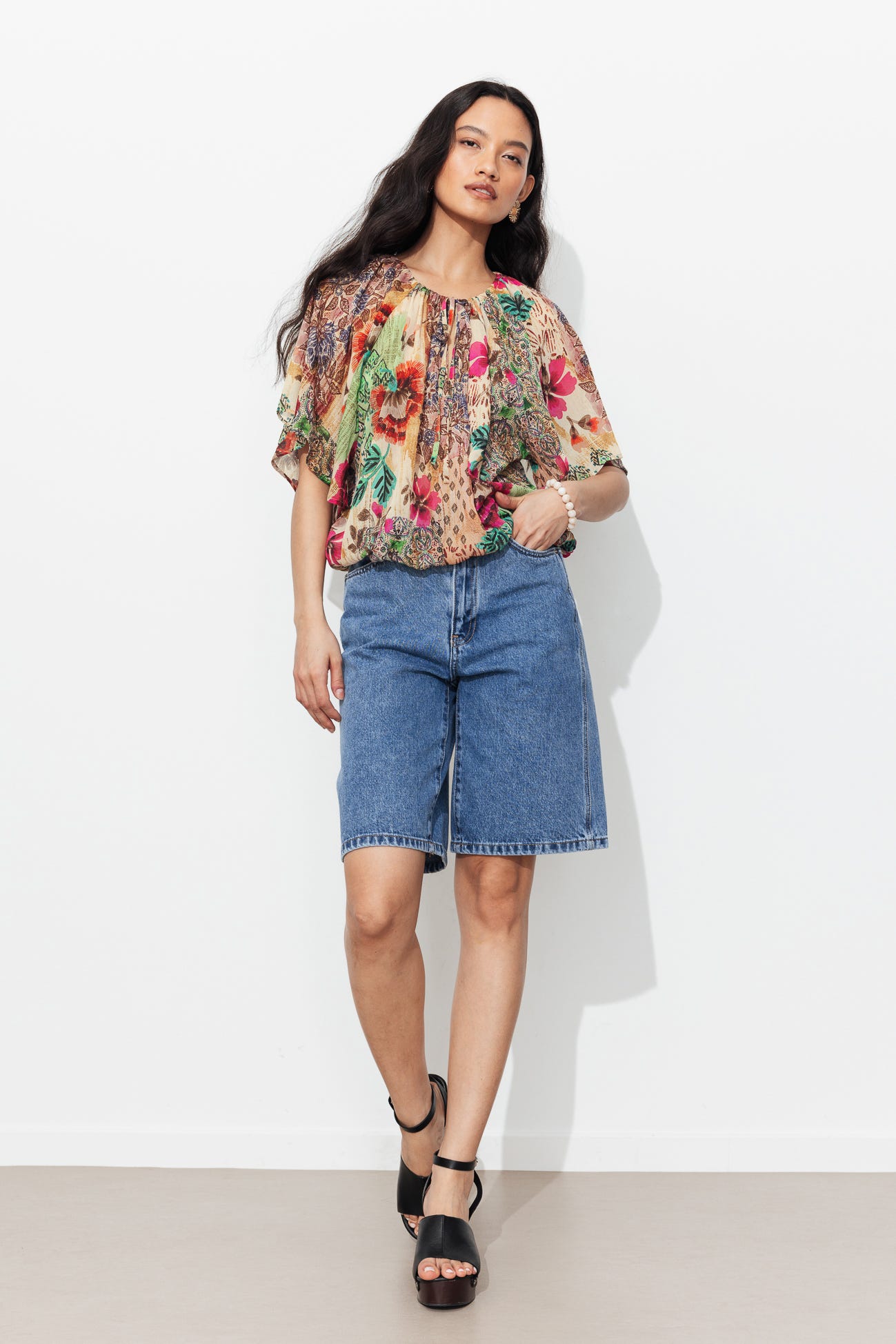 Blouse en mousseline imprimée