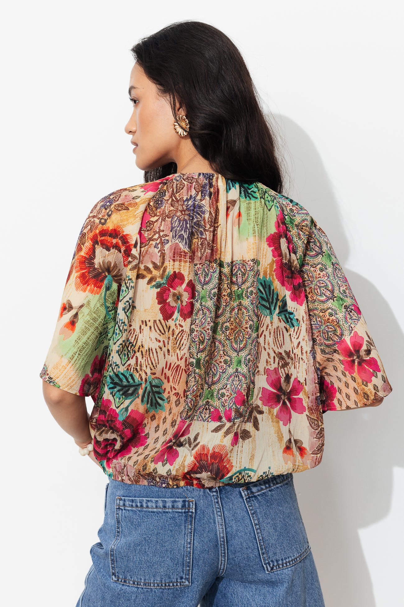 Blouse en mousseline imprimée