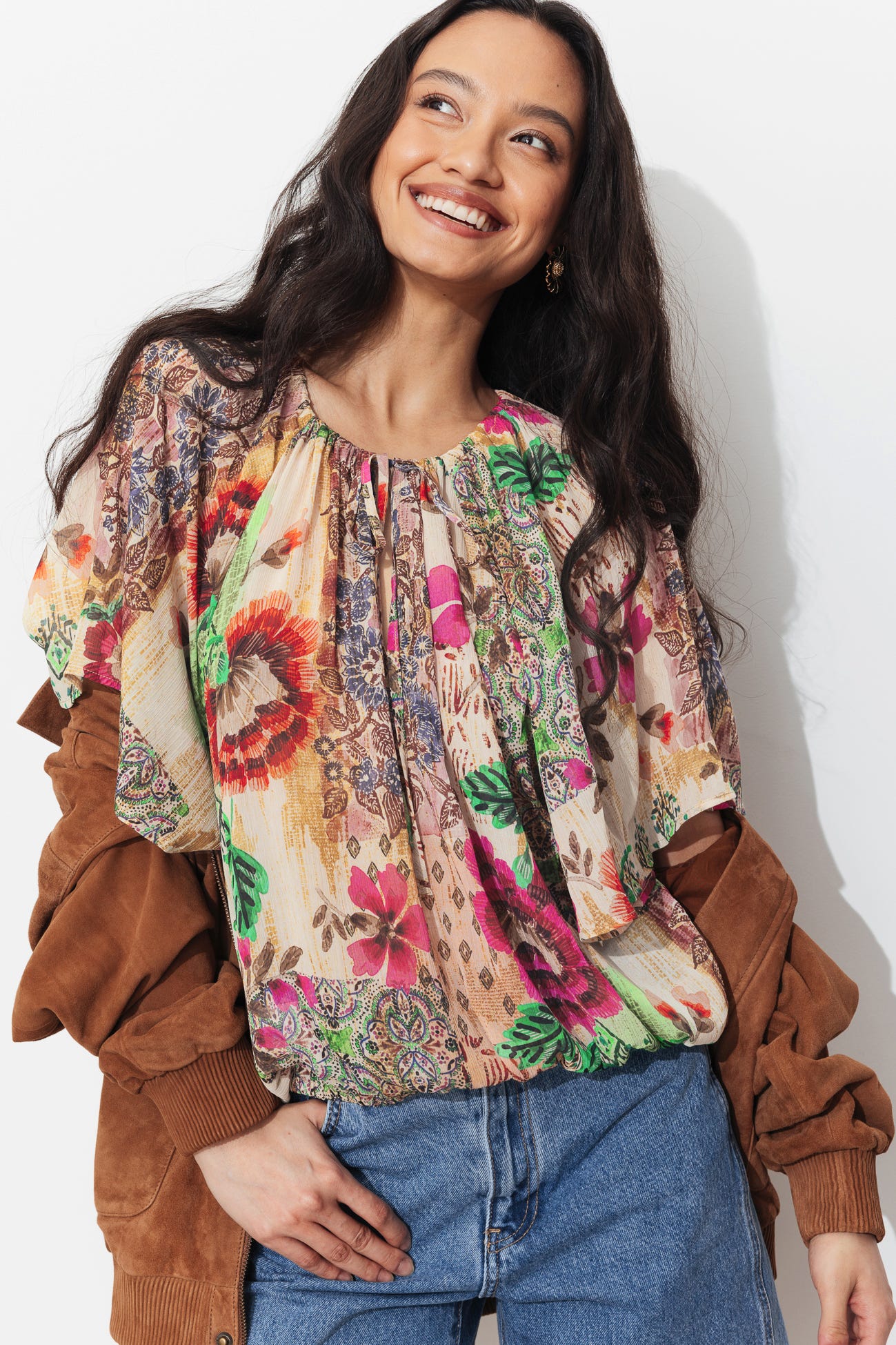 Blouse en mousseline imprimée