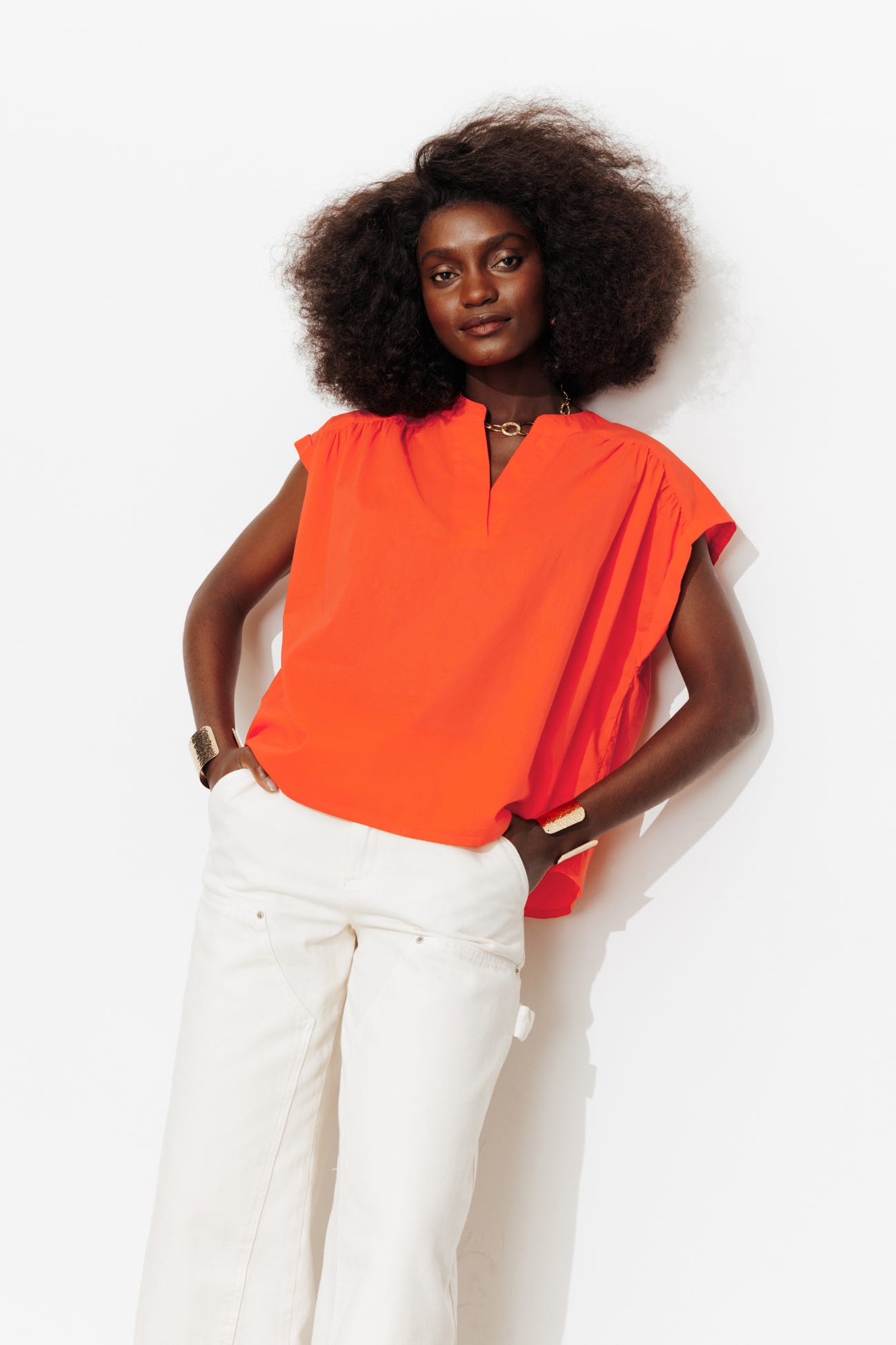 Blouse en cotonnade Femme