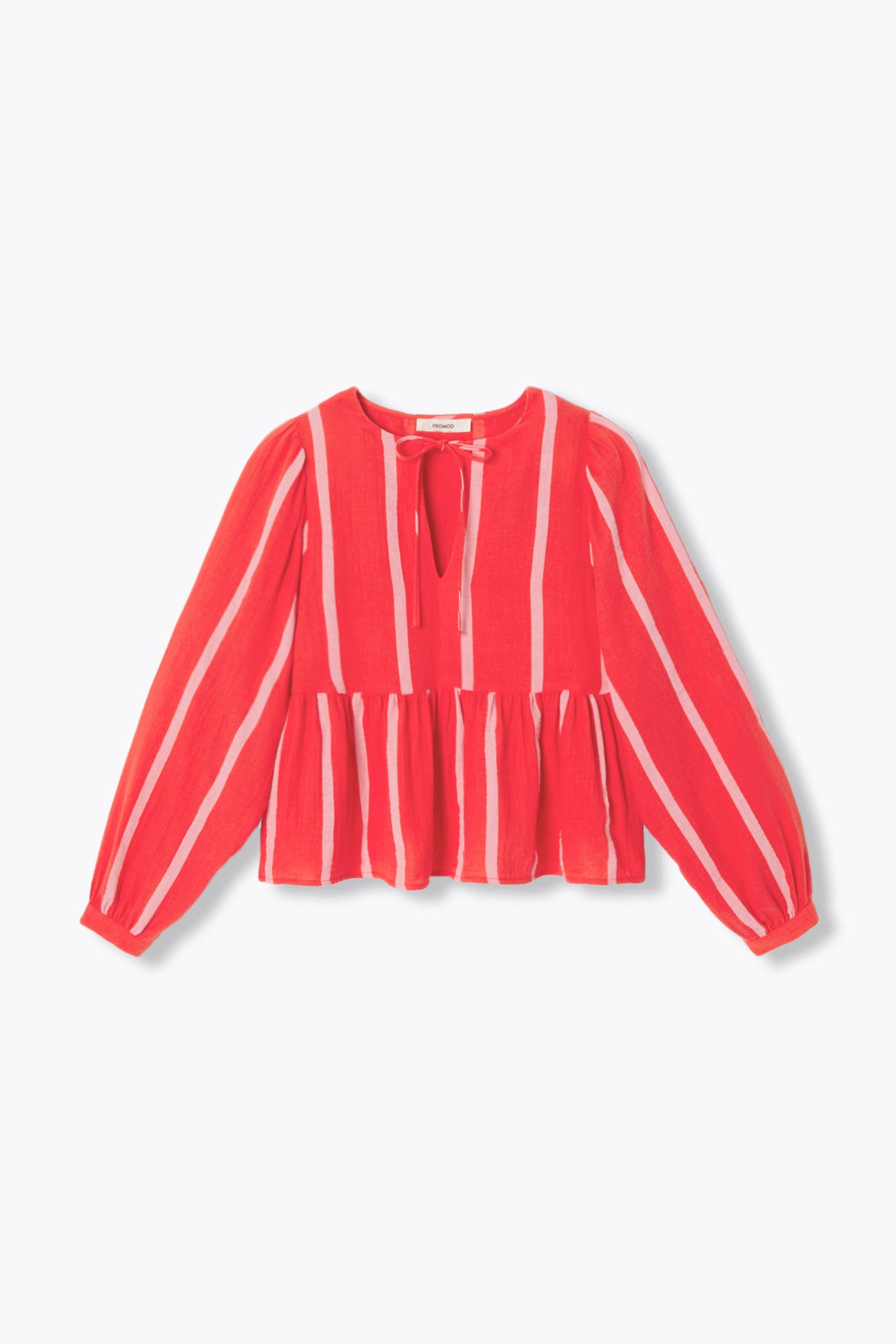 Blouse rayée en gaze de coton