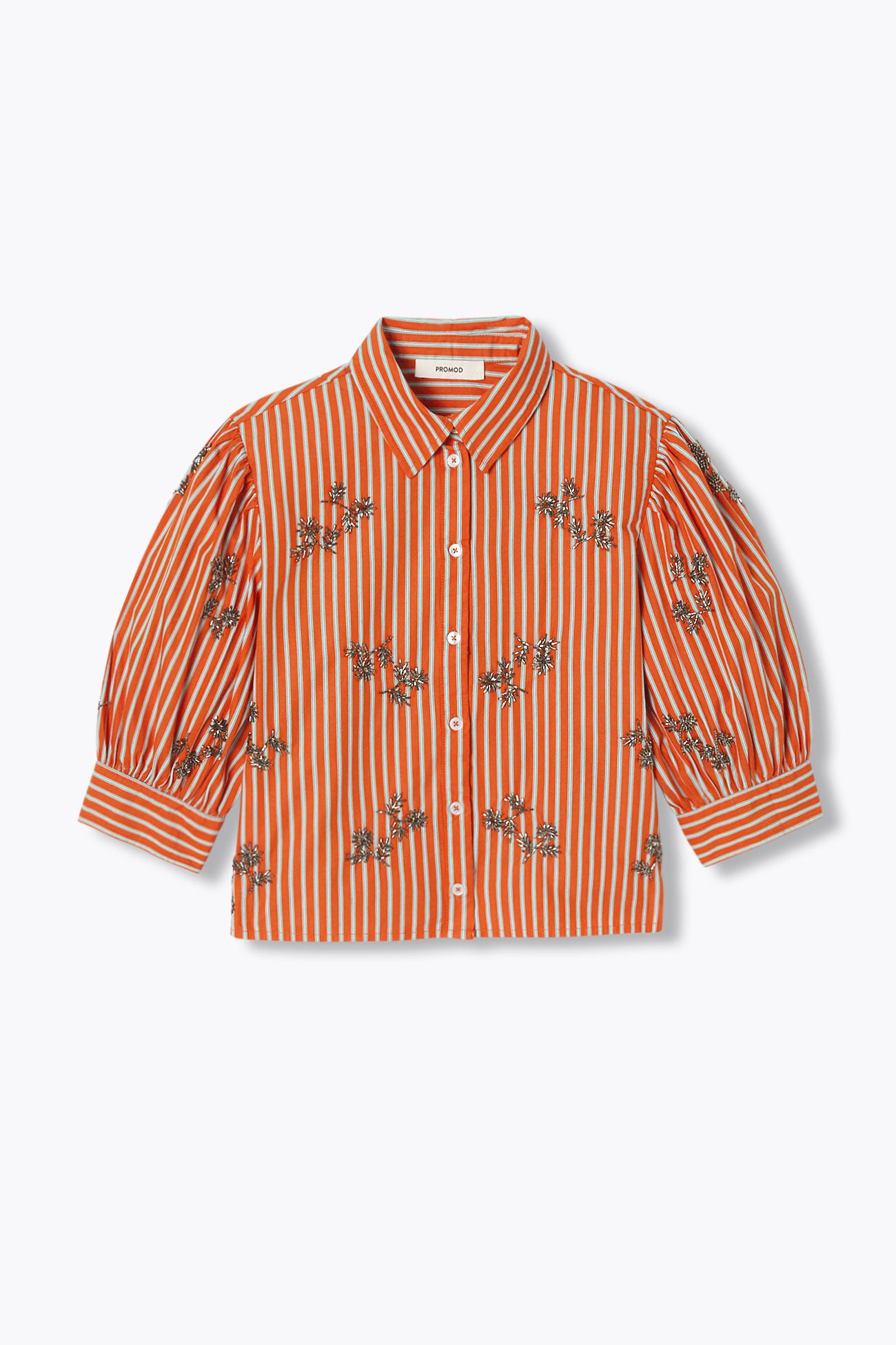 Chemise rayée perlée Femme