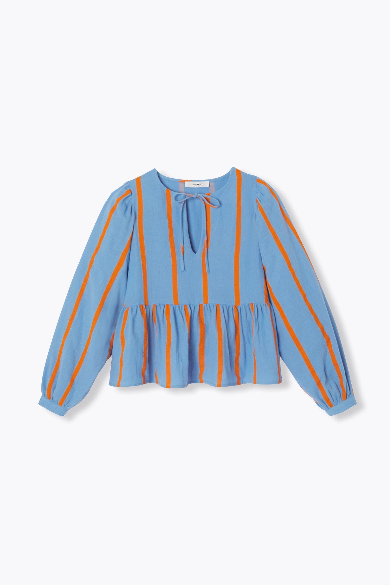 Blouse rayée en gaze de coton