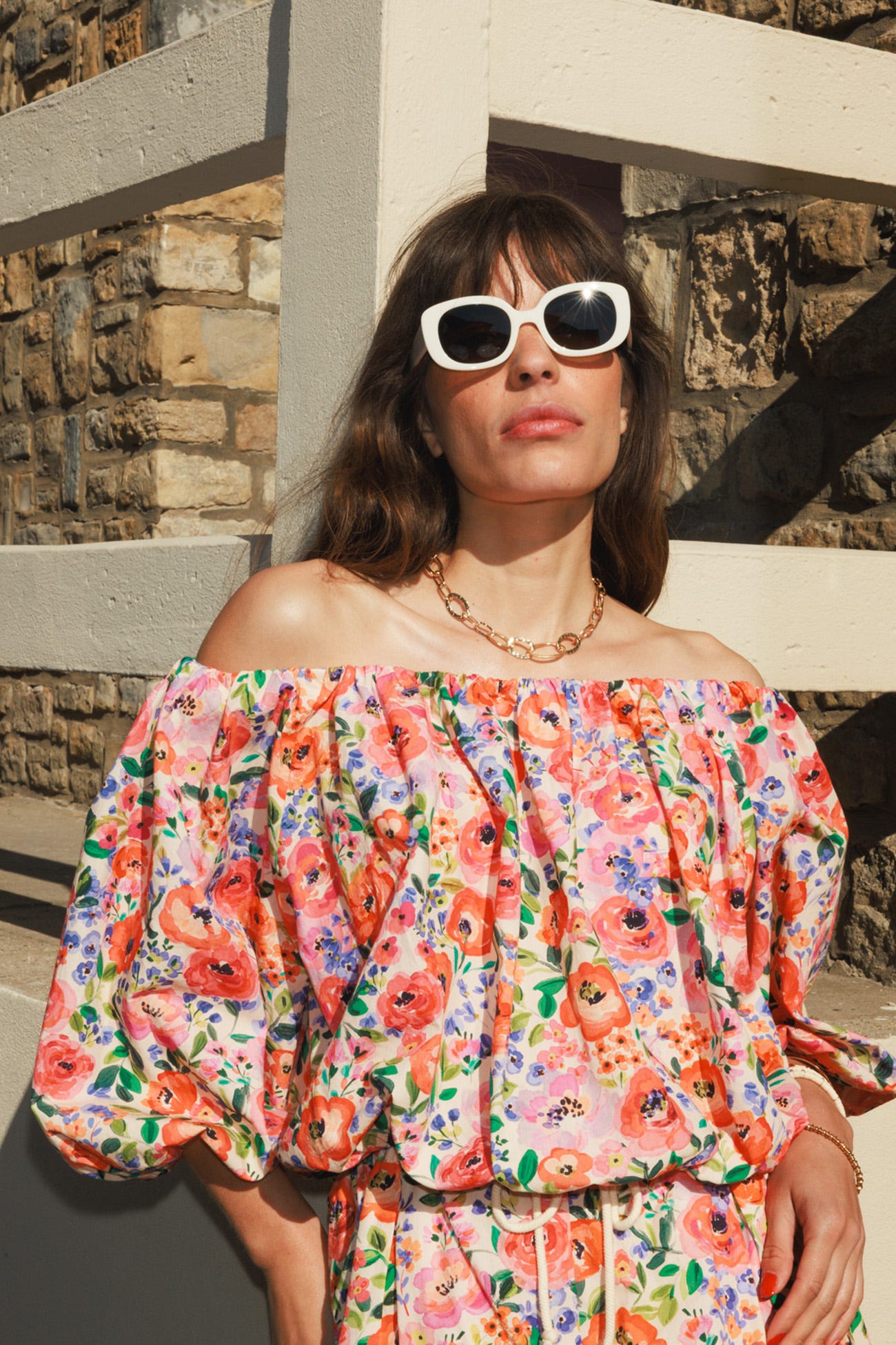 Blusa corta floreale