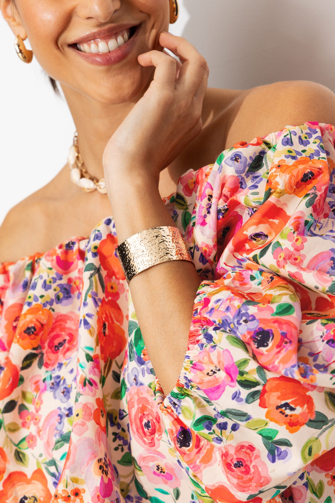 Blouse courte fleurie Femme