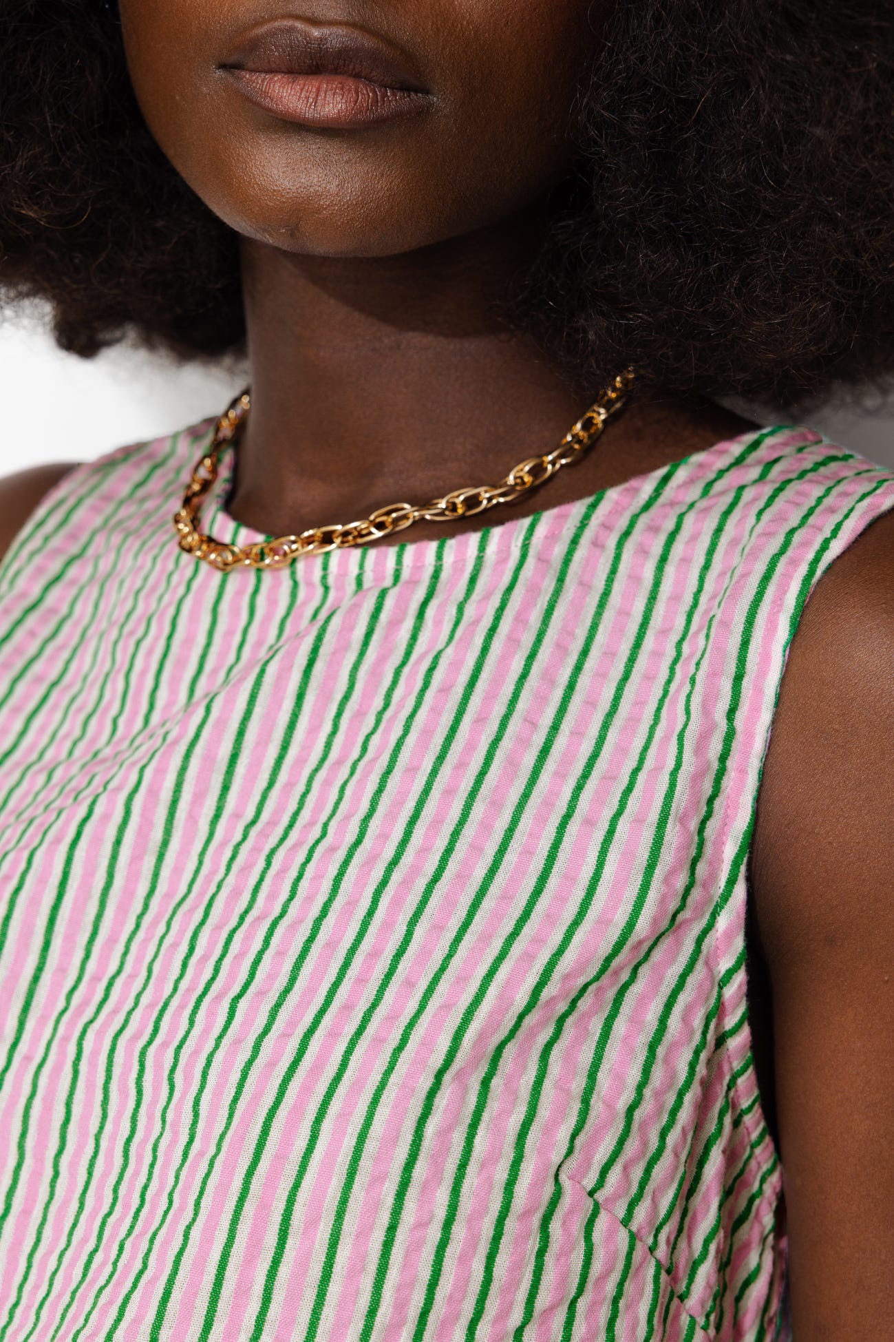 Top sans manches rayé Femme